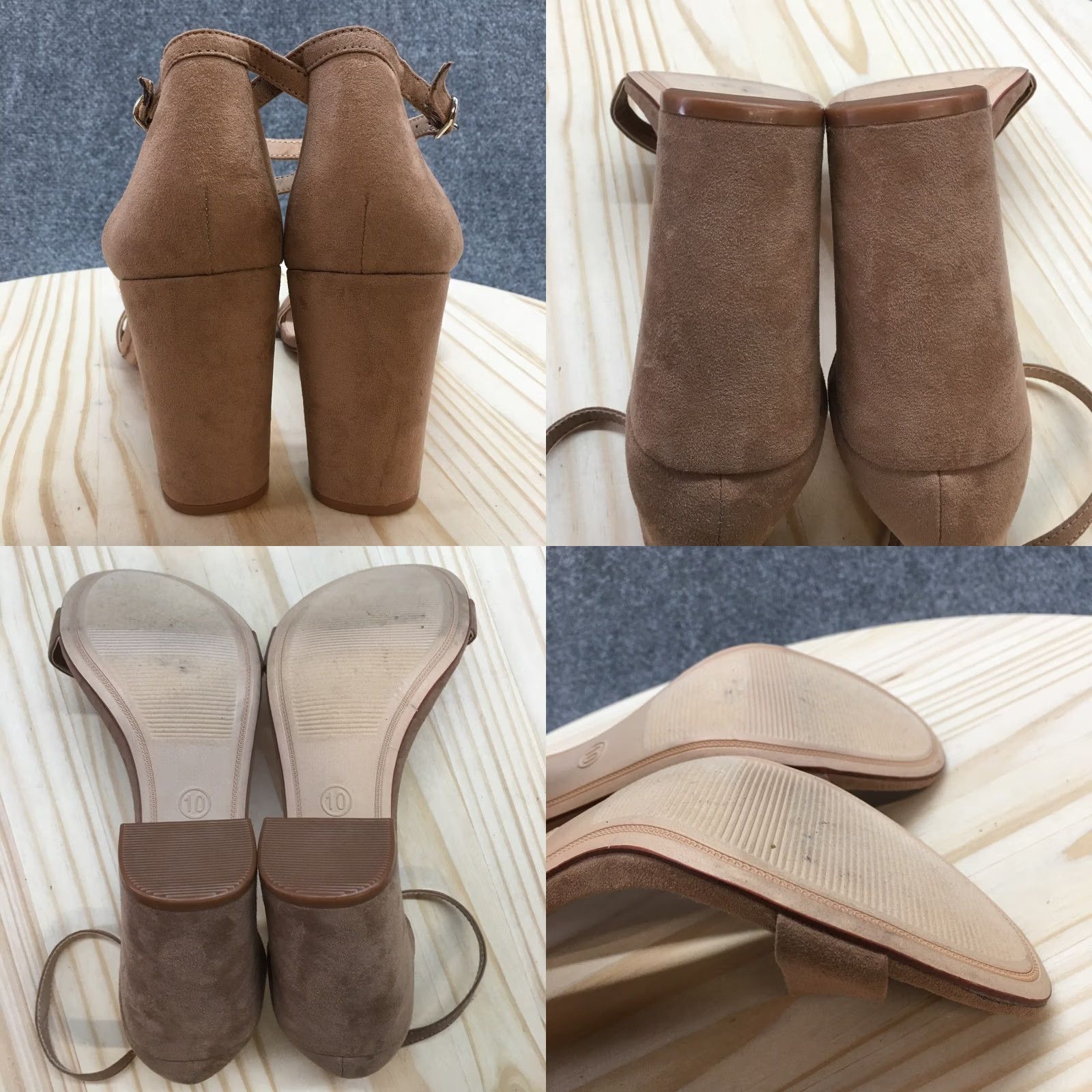 Vintage A New Day Sandals Women 10 Ankle Strap Brown Open Toe Heeled Buckle Casual Size US 10 / IT 40 - 8 Thumbnail