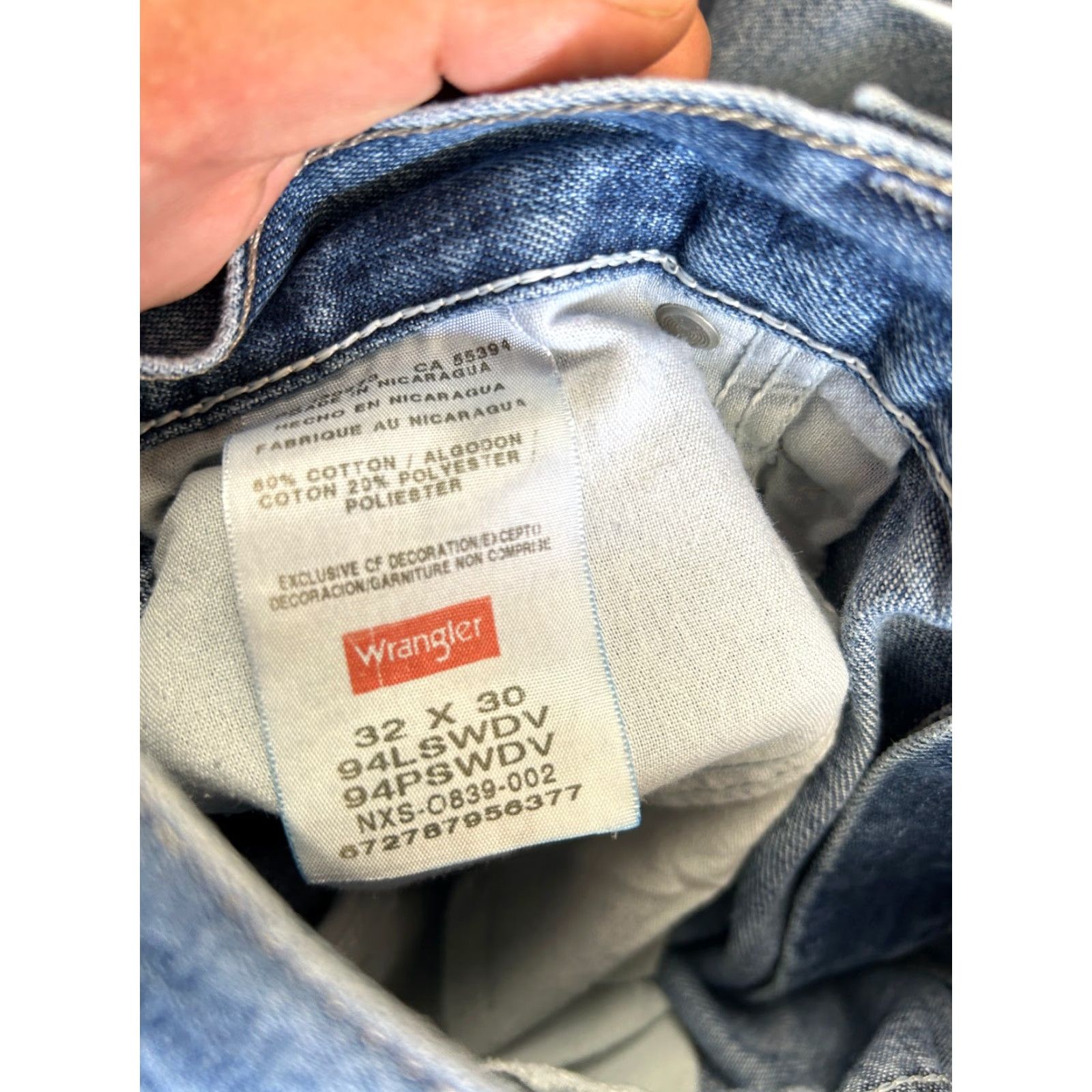 Wrangler VINTAGE Wrangler Jeans Denim 32 x 30 Relaxed Regular Men 90s Grunge Y2K Blue Denim 5-Pocket Design Jeans Size US 32 / EU 48 - 4 Thumbnail