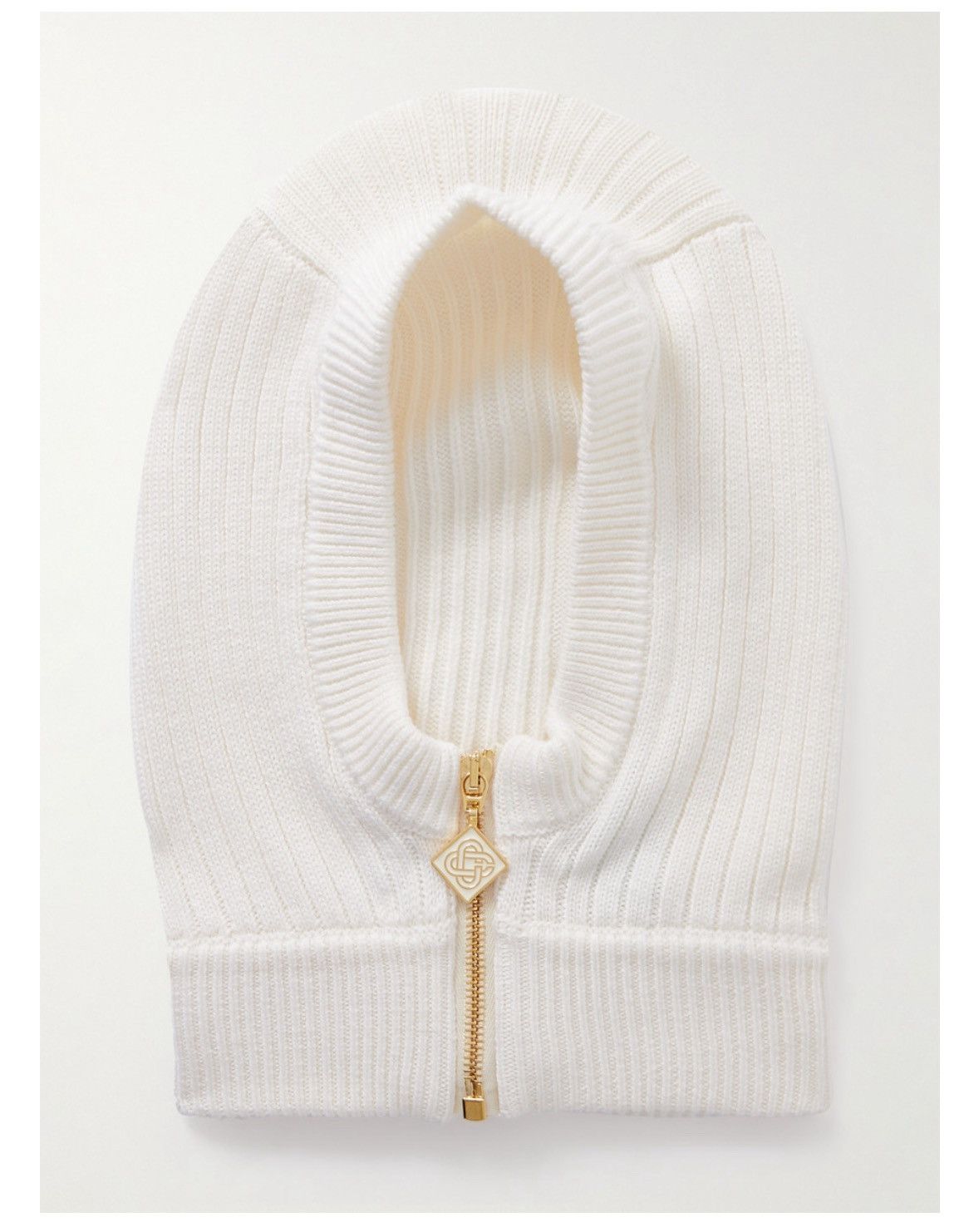 image of Casablanca Ribbed Wool Balaclava in White, Men's
