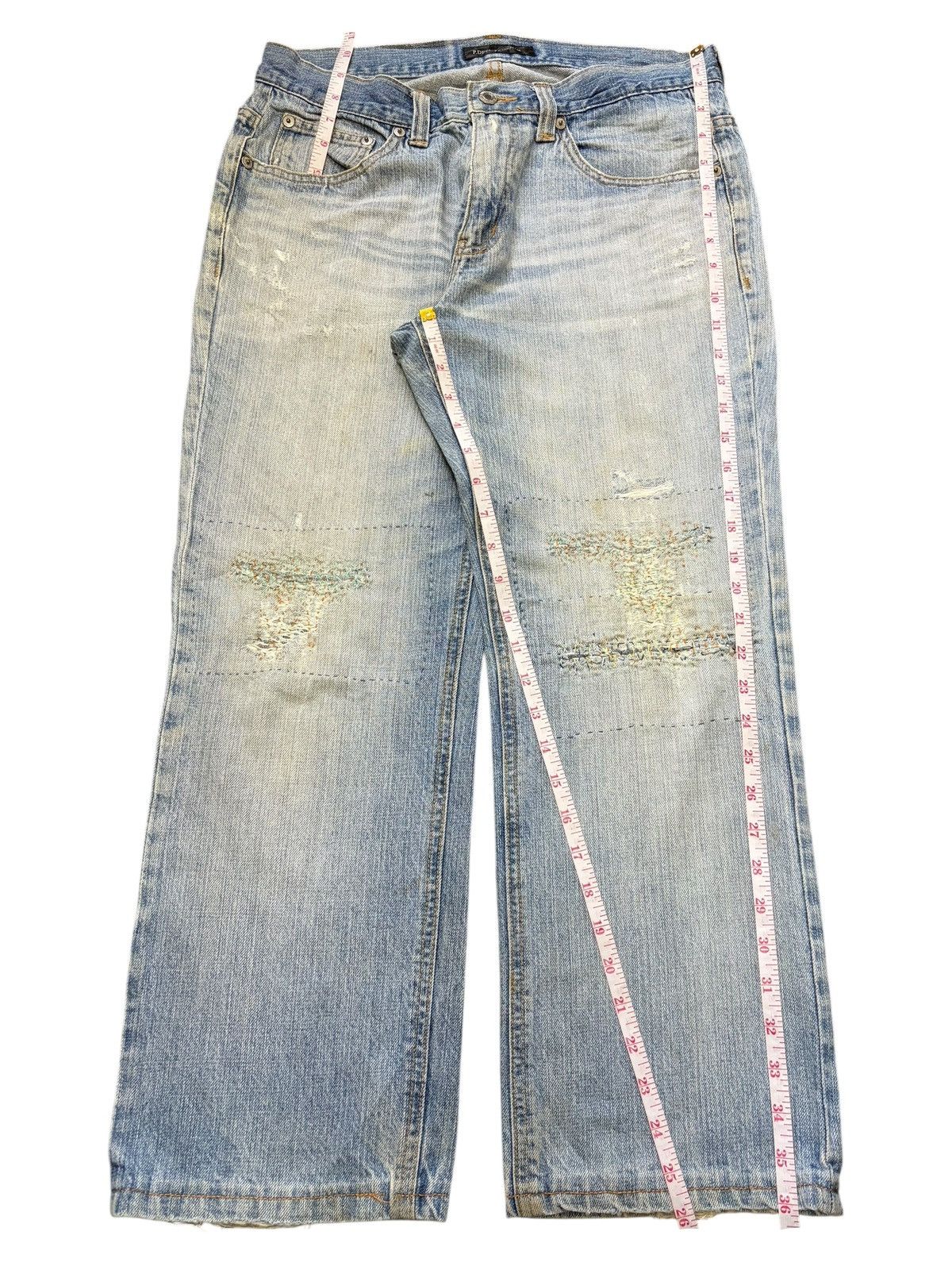 Vintage Japanese Brand Sashiko Style Distress Loose Jeans
