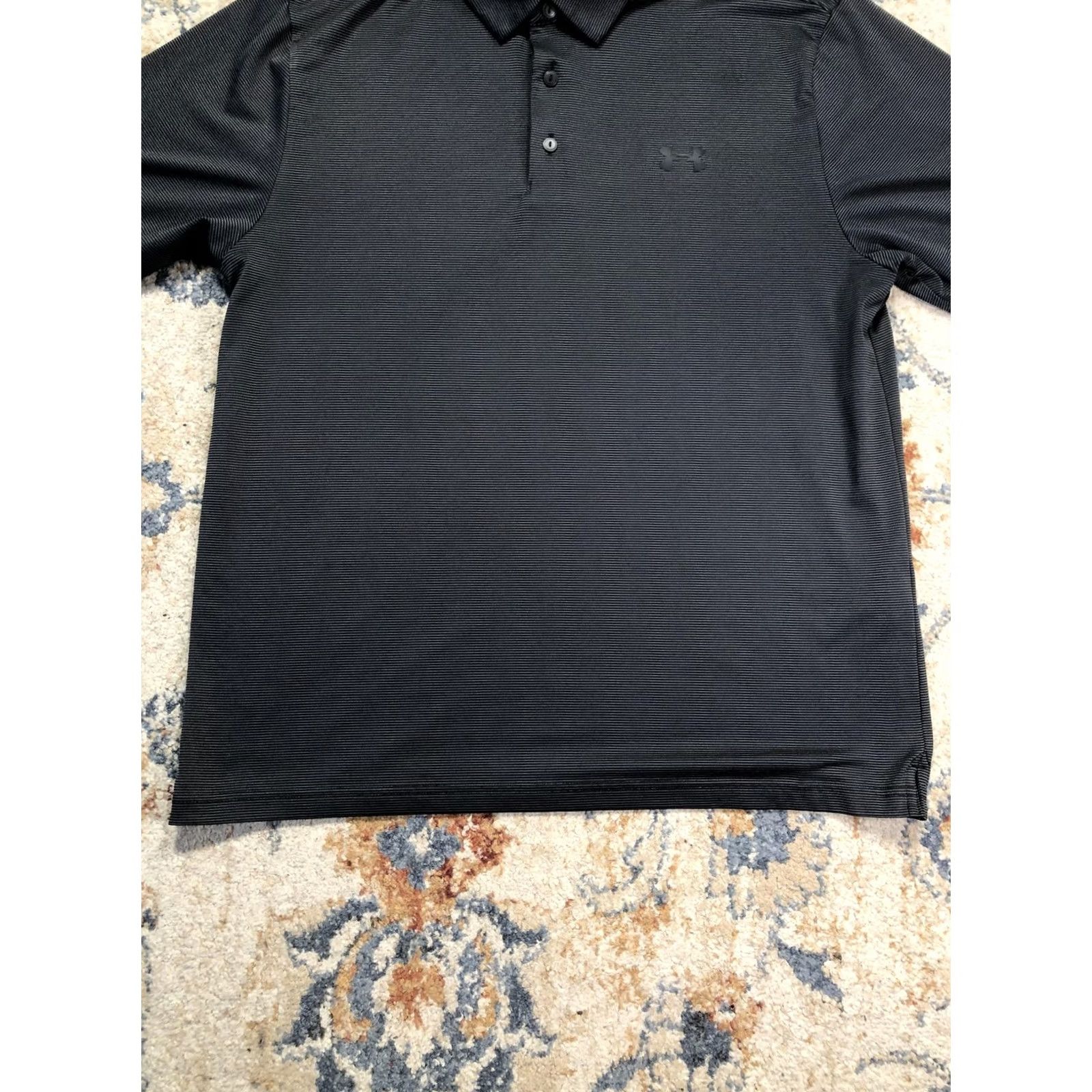 Under Armour Under Armour The Playoff Polo Shirt Mens Large Gray Stripe Short Sleeve Golf Polo Size US L / EU 52-54 / 3 - 5 Thumbnail