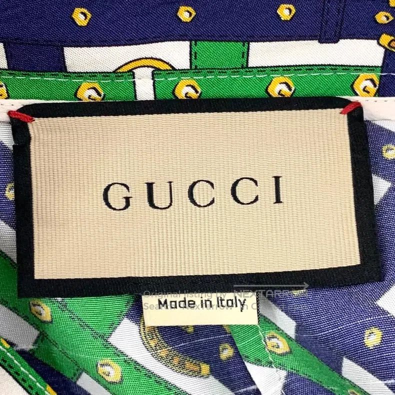 Gucci Gucci 23 green belt buckle full printed mulberry silk casu Size 24" / US 00 / IT 34 - 6 Thumbnail