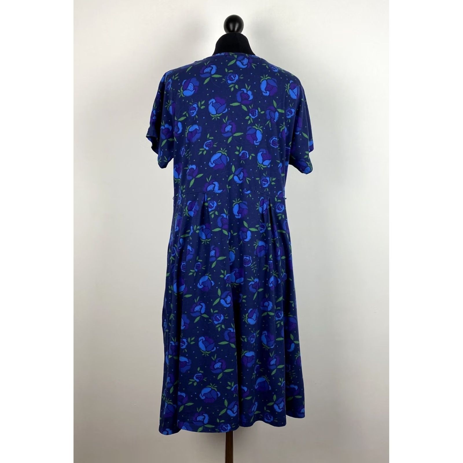 Vintage Gudrun Sjoden Womens blue floral Dress L Midi A-Line Dress Size L / US 10 / IT 46 - 4 Thumbnail