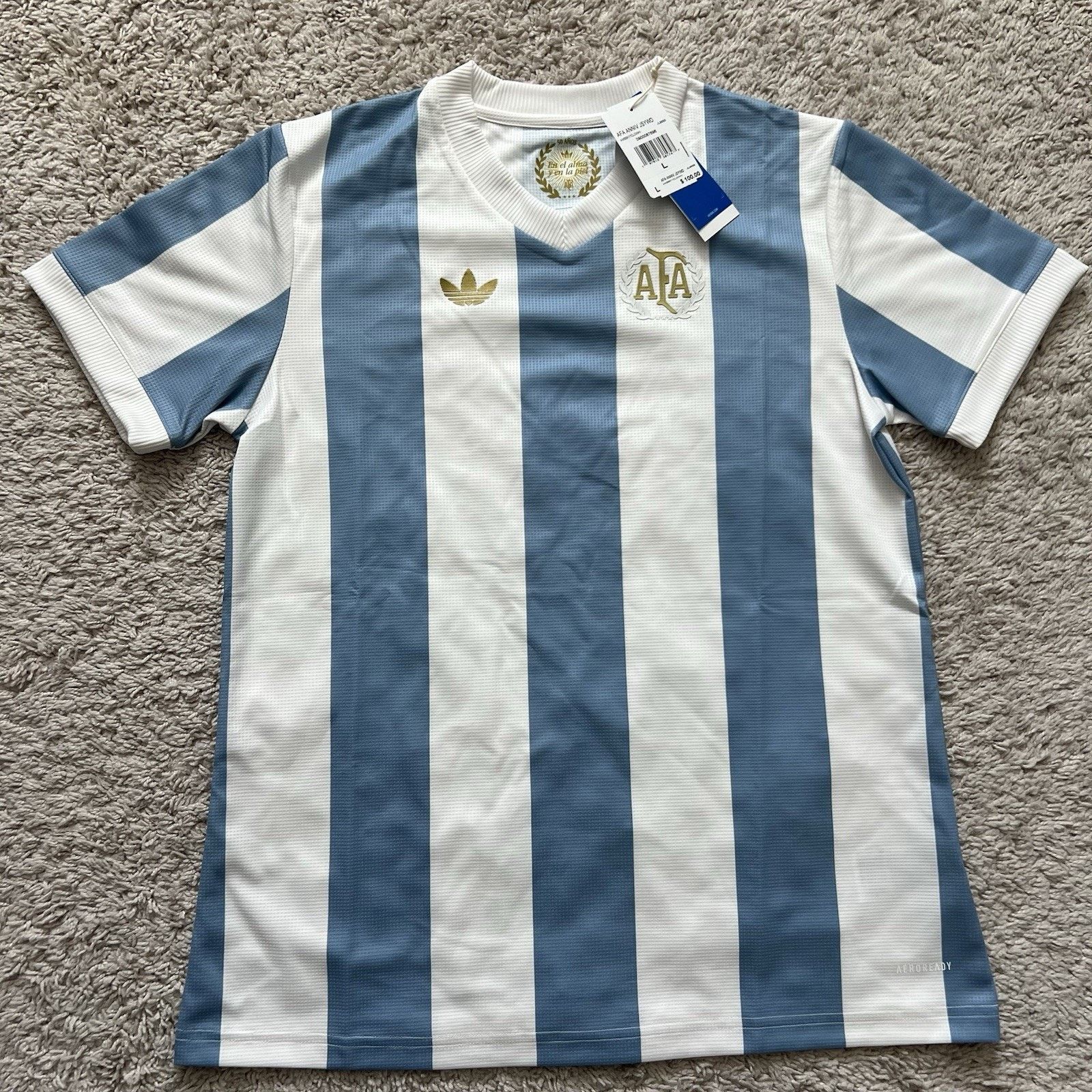 Adidas Adidas Argentina 24/25 50th Anniversary Jersey Large NWT Size L / US 10 / IT 46 - 5 Thumbnail