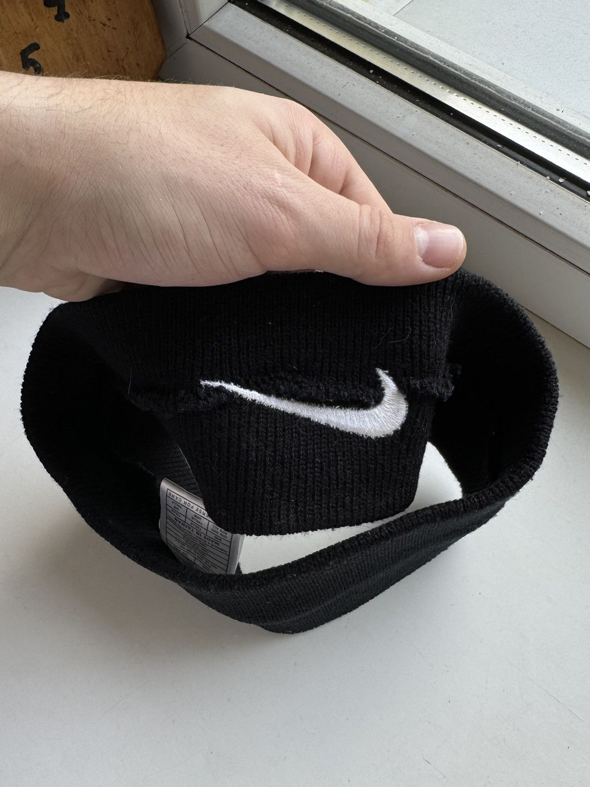 Nike × Vintage Nike Vintage Headband Supreme Swoosh Hat Black Size ONE SIZE - 5 Thumbnail