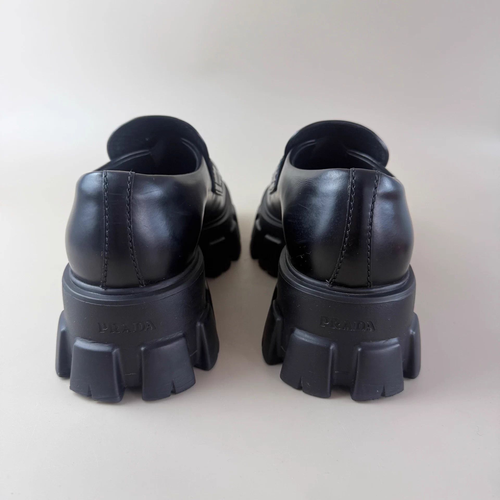 Prada Prada Black Triangle Logo Thick Sole Gear Shoes 39.5 95new Size US 8.5 / IT 38.5 - 3 Thumbnail