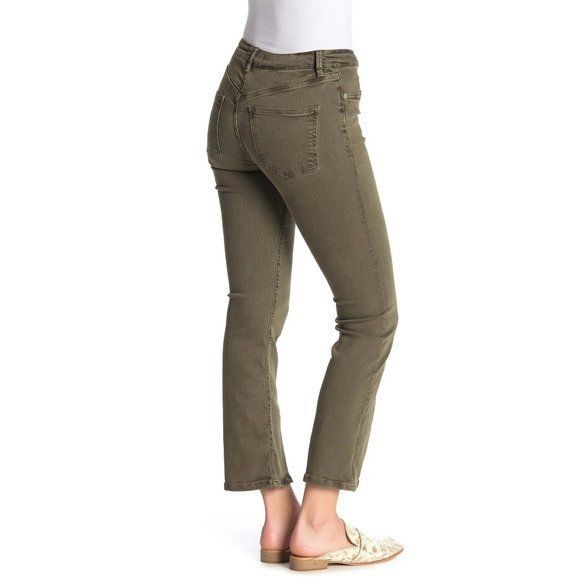 Free People Free People Army Green Cropped Bootcut Jeans Size 25" / US 0 / IT 36 - 4 Thumbnail