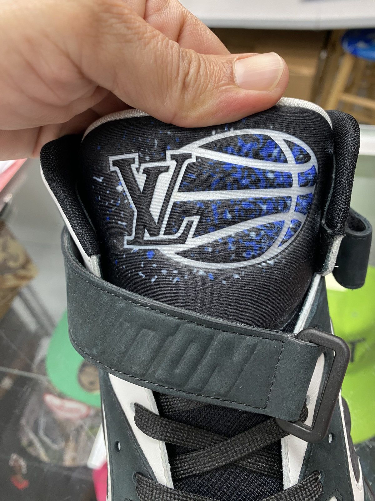Louis Vuitton LV Trainer 2 black blue suede hi top 9.5 authentic rare Size US 9.5 / EU 42-43 - 12 Thumbnail