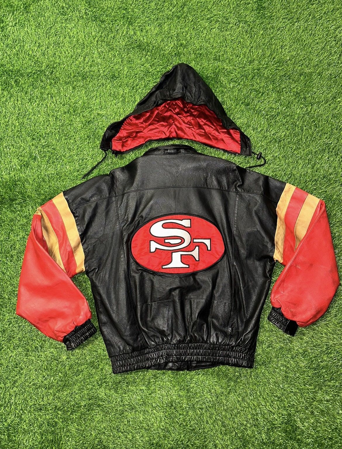 NFL × Vintage Vintage Nfl Pro Player San Francisco 49ers Leather Size BIG Size US XXL / EU 58 / 5 - 2 Thumbnail