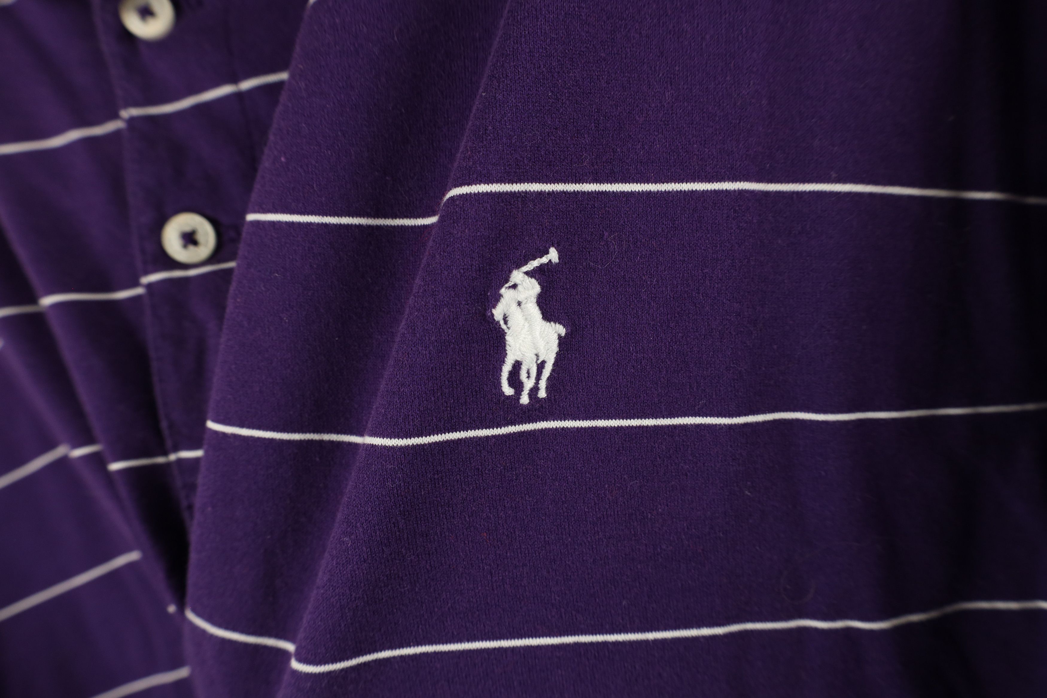 Ralph Lauren Vintage Polo Golf Ralph Lauren Striped Polo Shirt Purple Size US L / EU 52-54 / 3 - 5 Thumbnail