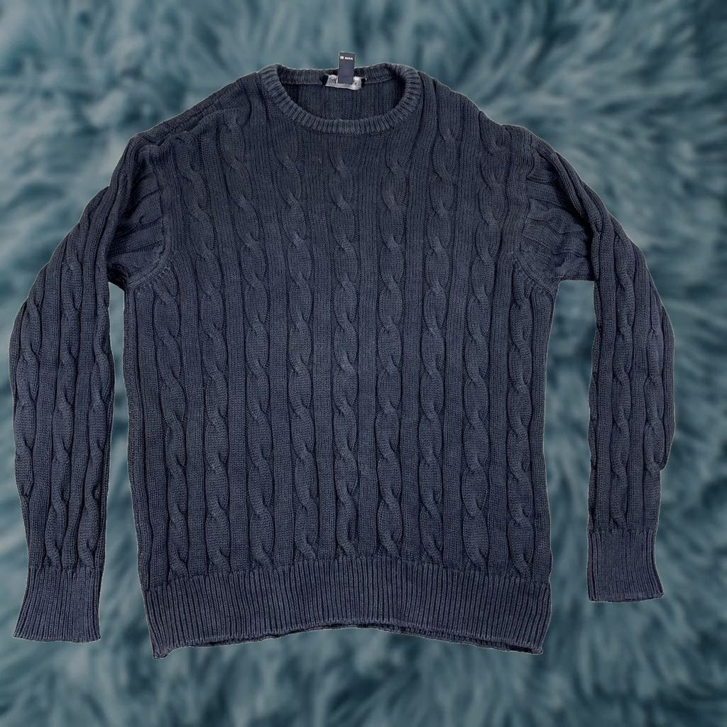 Blumarine Blumarine Sweater Mens L Blue Uomo Italian Fisherman Cable Knit Pullover Chunky Size US L / EU 52-54 / 3 - 1 Thumbnail