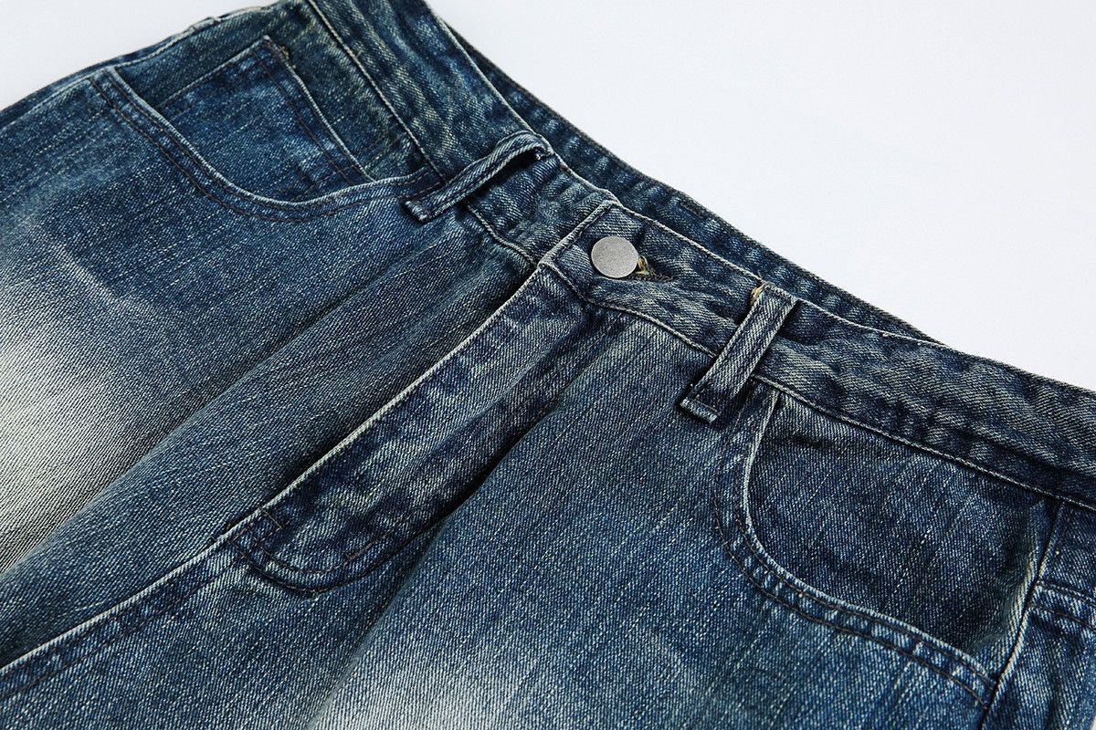 Vintage Men's trendy loose-fitting bamboo-patterned retro jeans Size US 32 / EU 48 - 3 Thumbnail