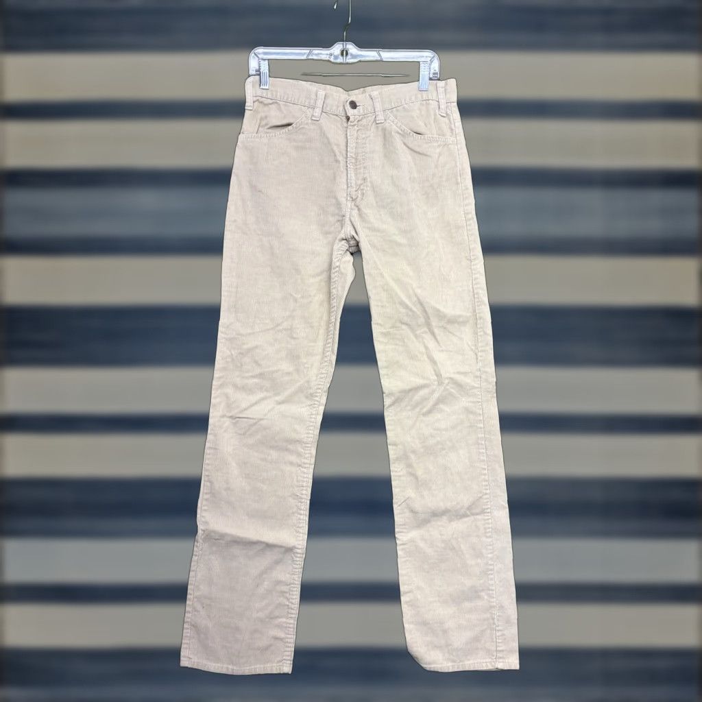Levi's VINTAGE Levi's 519 Jeans Mens 30x32 Tan Corduroy Pants 519 Cords White Tab USA Made 80s 90s Retro USA Mens Jeans Size US 30 / EU 46 - 1 Thumbnail