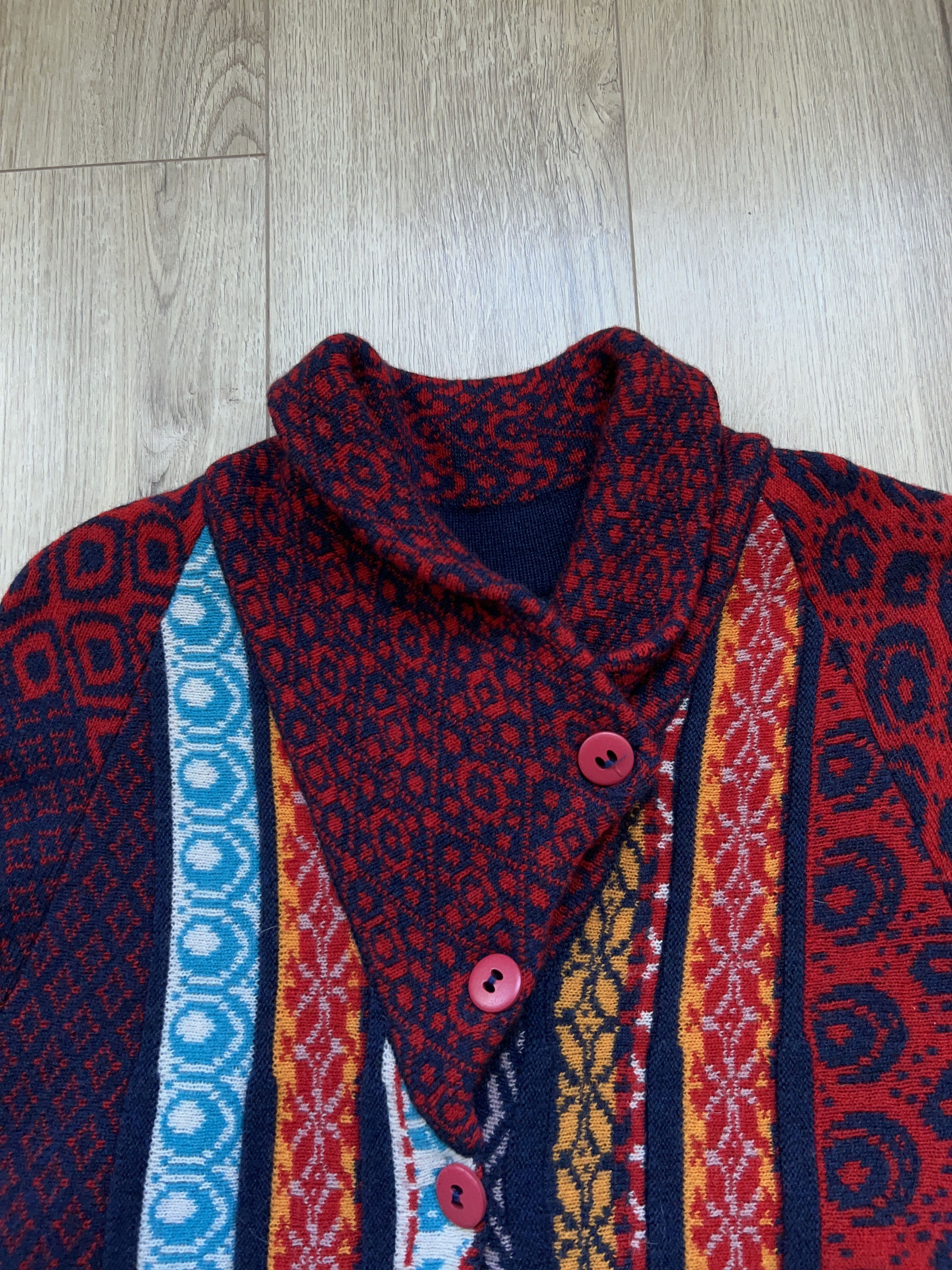 Traditional Weatherwear × Vintage Womens IVKO Colourful Jacket Cardigan Sweater Wool Geometric Size XS / US 0-2 / IT 36-38 - 3 Thumbnail