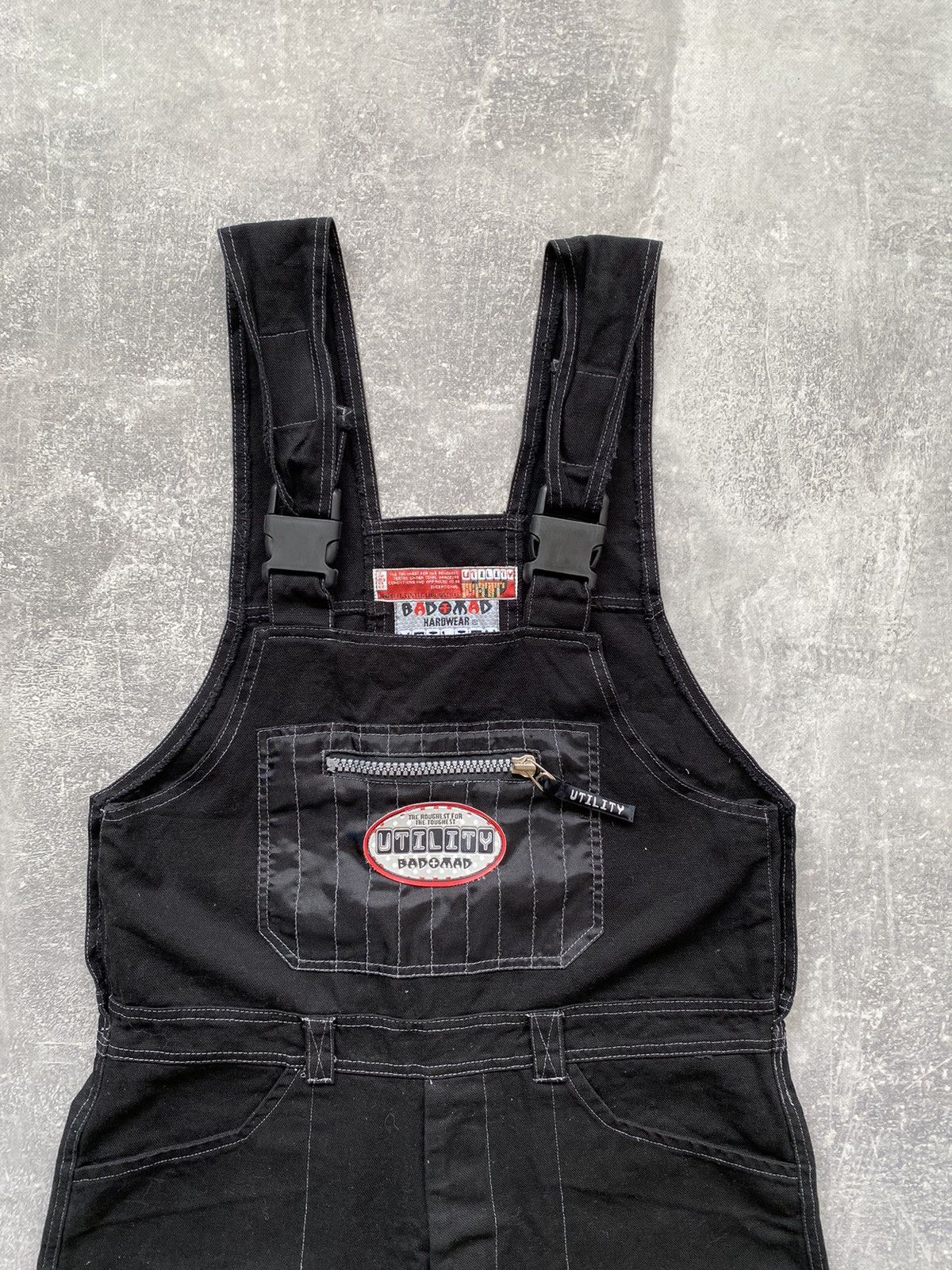 20471120 × Japanese Brand Vintage Bad Mad Hardwear Baggy Double Knee Overall Size US 30 / EU 46 - 2 Thumbnail