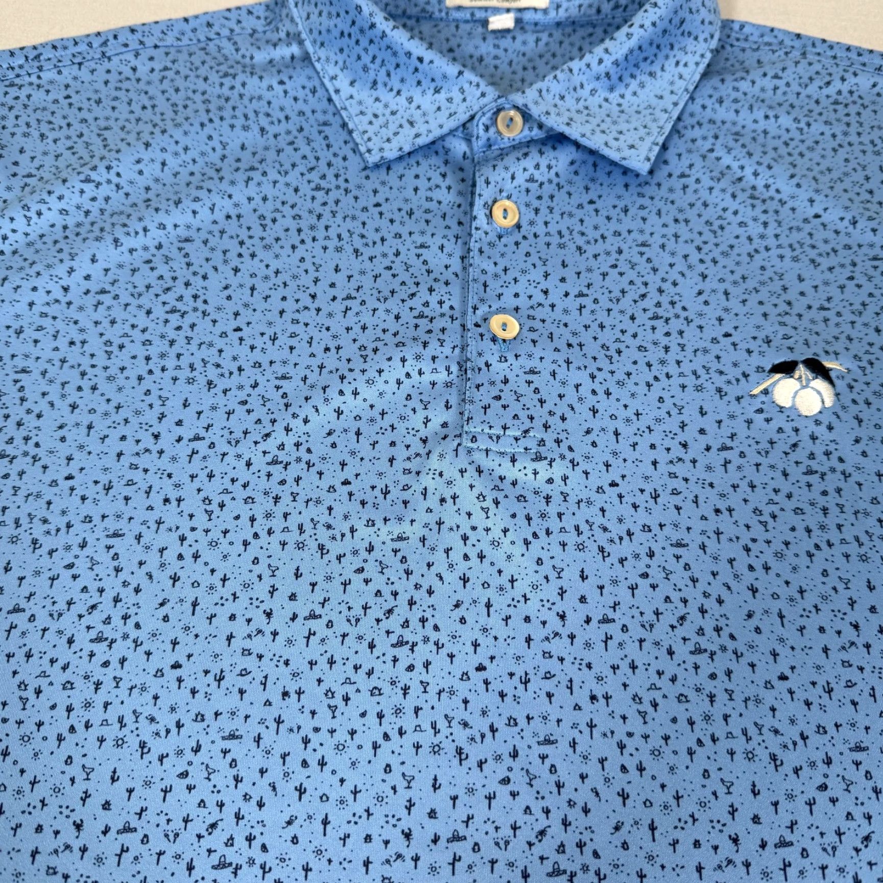 Peter Millar Peter Millar Polo Shirt Mens 2XL Blue Summer Comfort Cactus Print Golf Desert Size US XXL / EU 58 / 5 - 4 Thumbnail