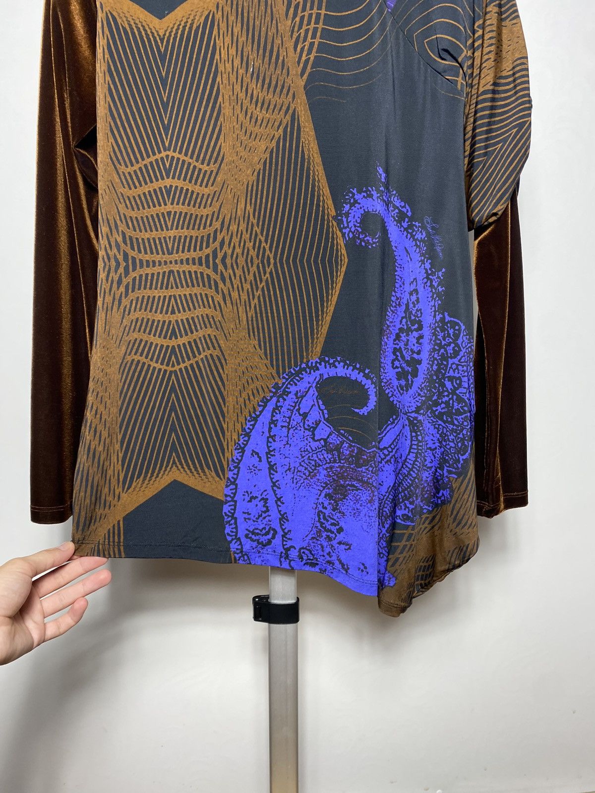 Other Save The Queen Asymmetric Velvet/Viscose Blouses Tunic Size XL / US 12-14 / IT 48-50 - 6 Thumbnail