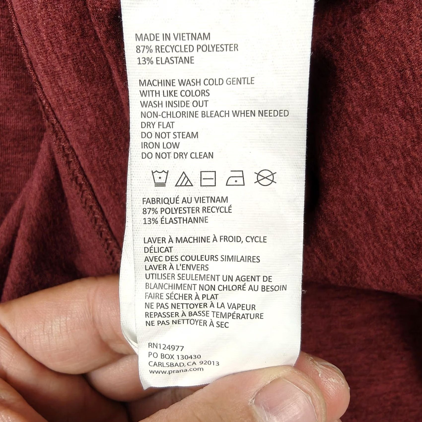 Prana PrAna Turtleneck Shirt Womens Small Red Long Sleeve Athletic Back Zip Pocket Size S / US 4 / IT 40 - 4 Thumbnail