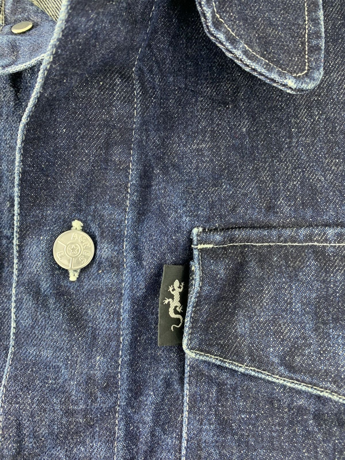 agnes b. 90s Agnes B Homme Type 2 Blue Indigo Trucker Western Jacket Size US S / EU 44-46 / 1 - 5 Thumbnail