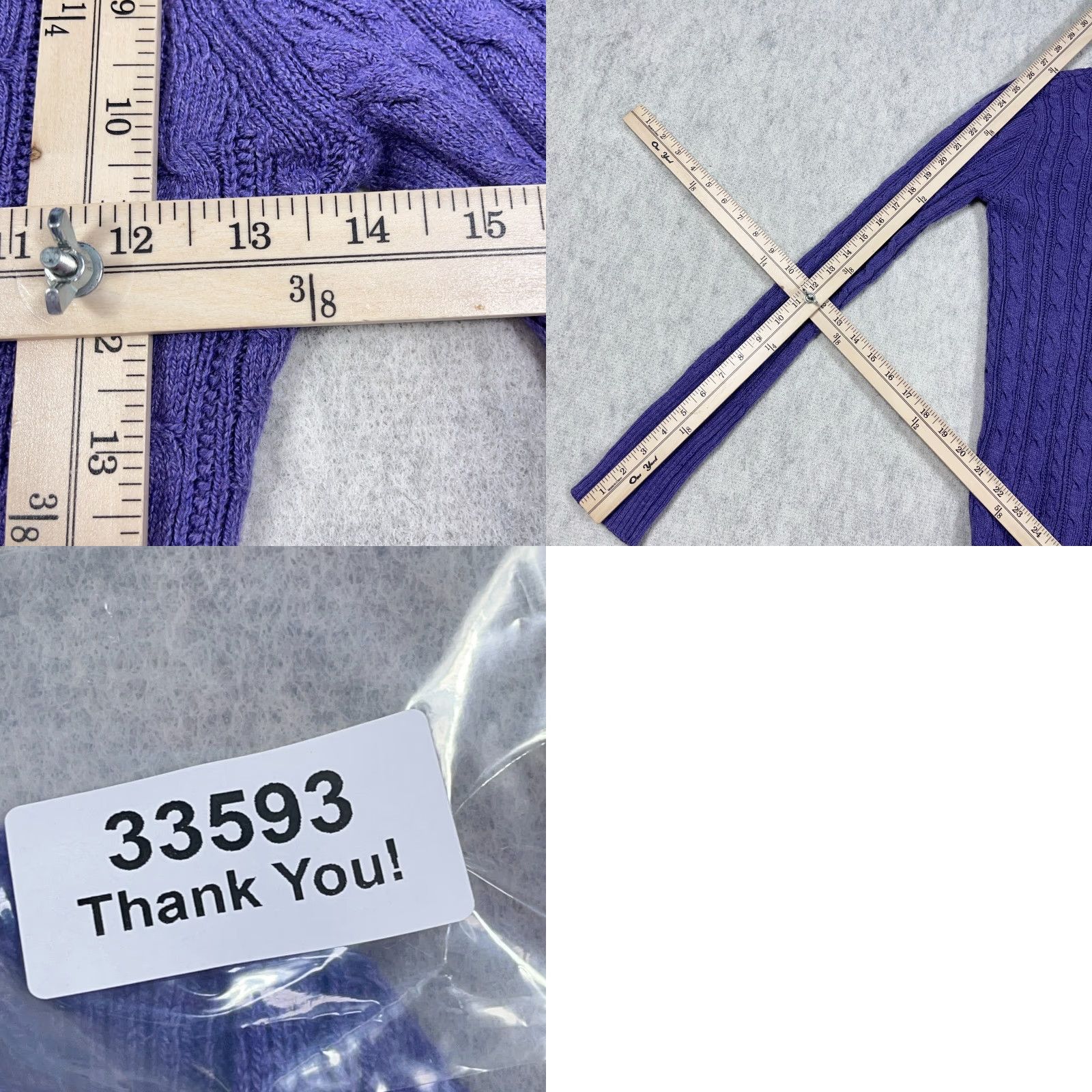 American Eagle Outfitters VINTAGE American Eagle Outfitters Sweater Women M Purple Cable-Knit Fitted Pullover Size M / US 6-8 / IT 42-44 - 8 Thumbnail