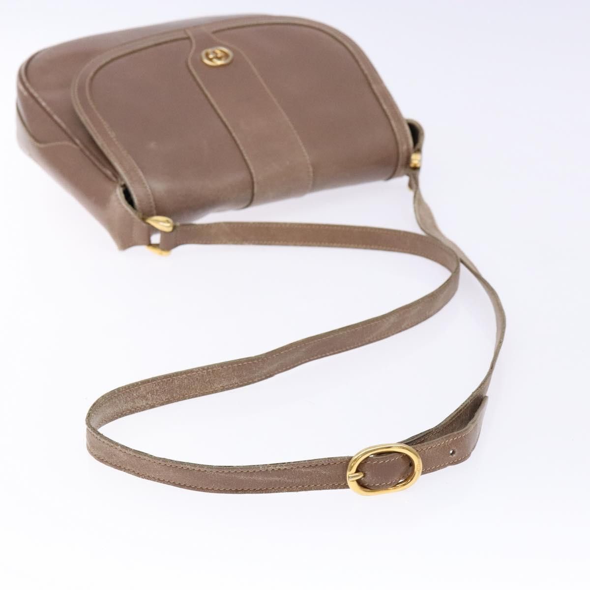 GUCCI Shoulder Bag Leather Beige Gold 001 115 001 115
