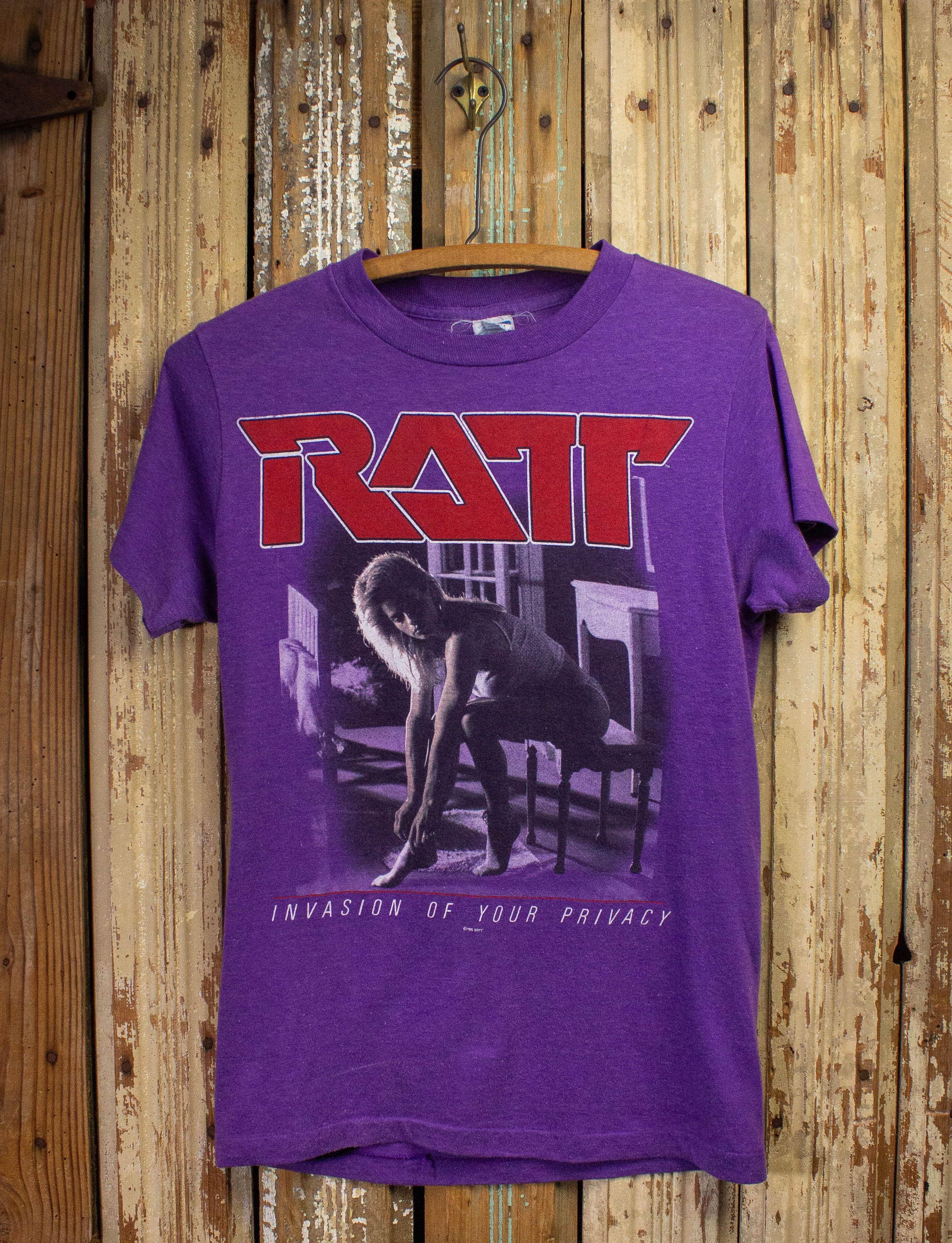 image of Band Tees x Vintage Ratt Invasion Of Your Privacy Concert T Shirt 1985 in Purple, Men's (Size Small