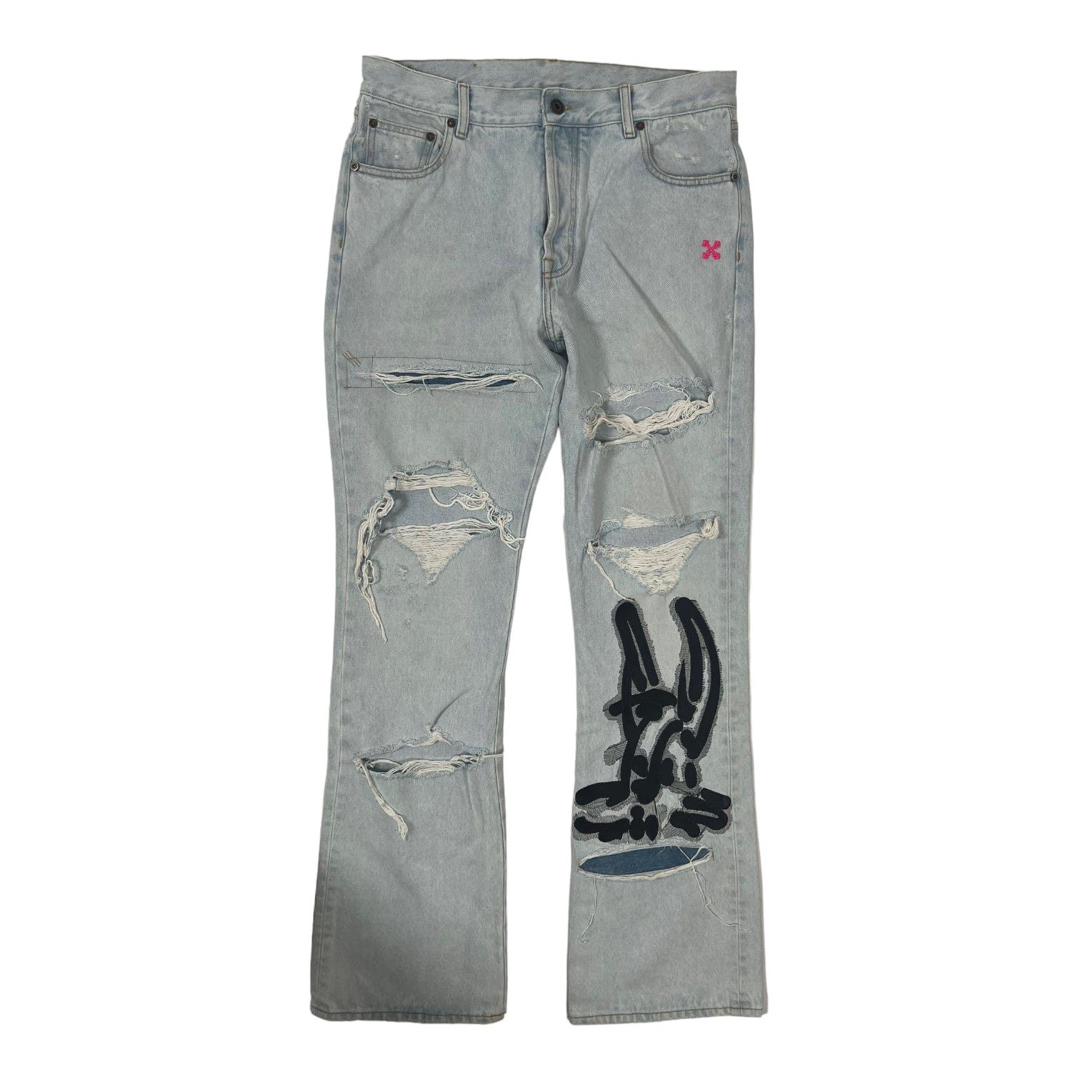 Off-White Off-White tape T 2013 Fire line do not cross jeans | Grailed