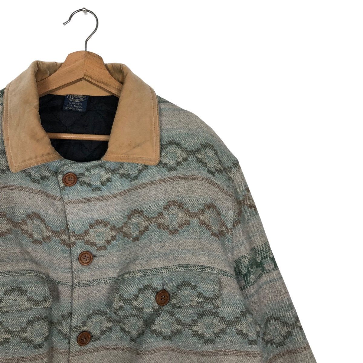 Japanese Brand 🔥90’s Navajo Aztec Wool Chore Jacket Herald Tribune America Size US M / EU 48-50 / 2 - 6 Thumbnail