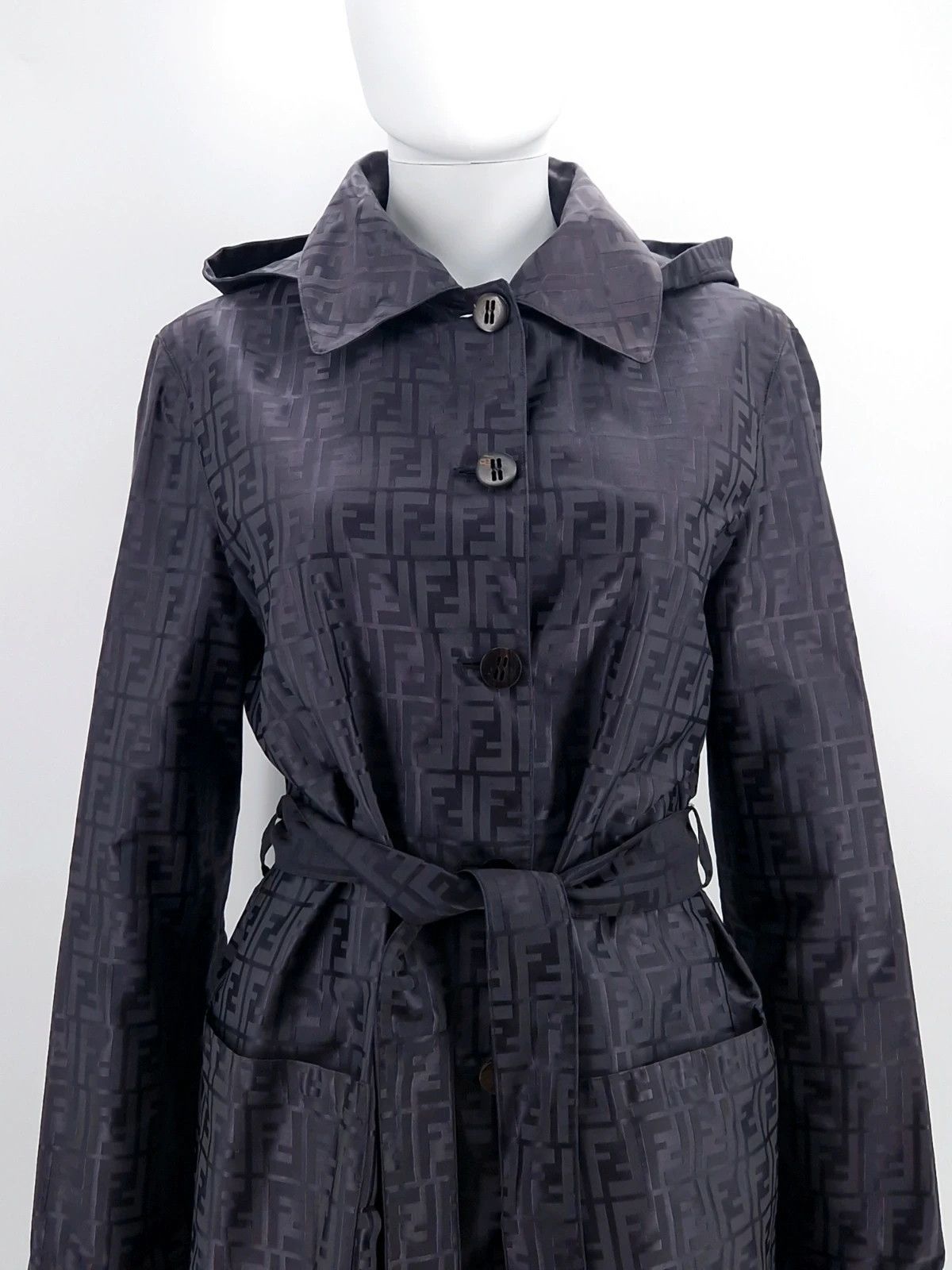 Fendi Fendi Zucca FF Monogram Hooded Trench Coat Size S / US 4 / IT 40 - 4 Thumbnail