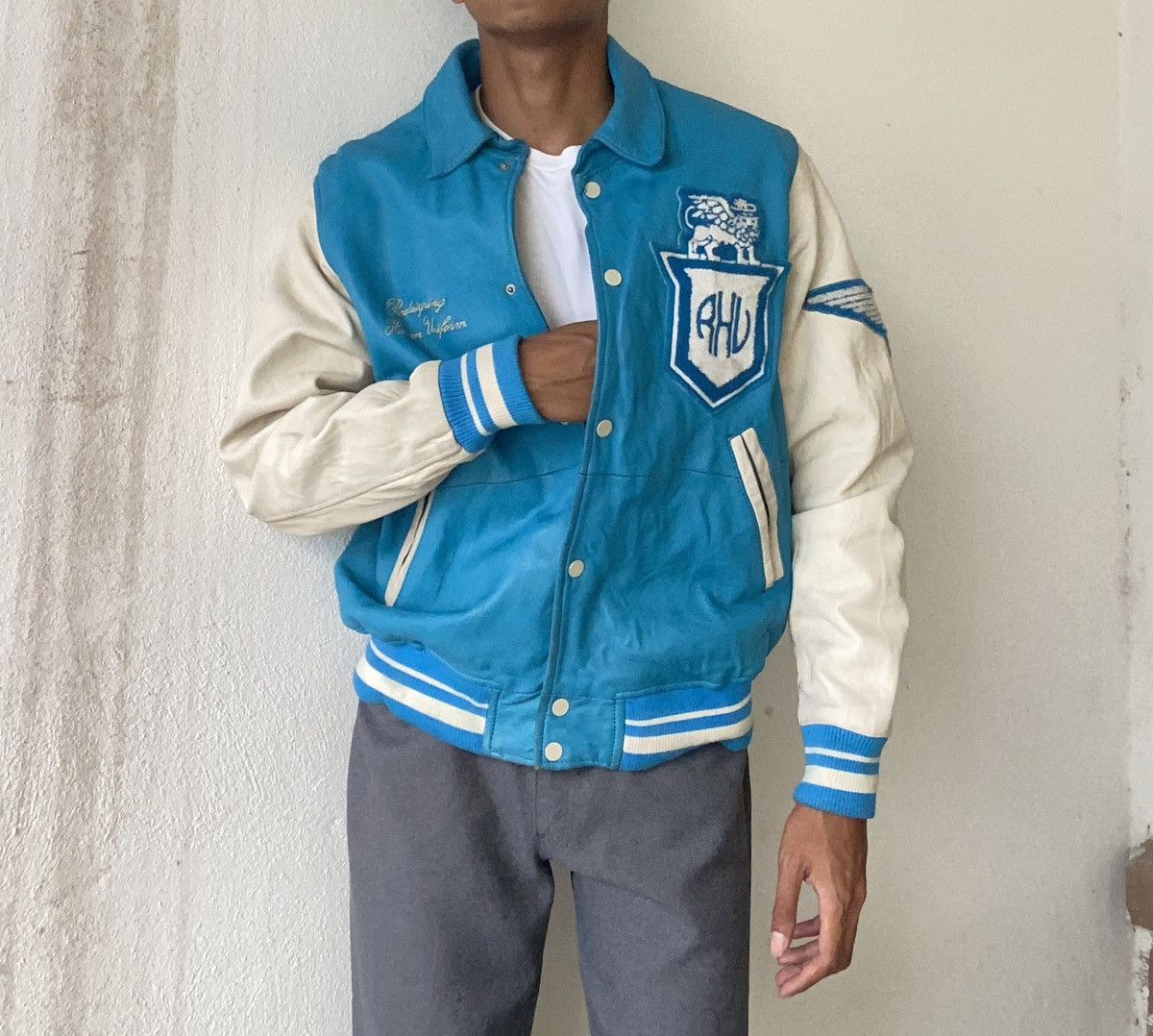 Rhude Zara Rhuigi Varsity Leather Jacket Size US M / EU 48-50 / 2 - 23 Thumbnail