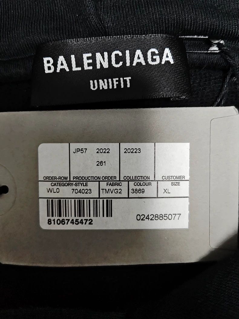 Balenciaga Balenciaga 23ss Black Stripe Sportyb Worn Hoodie 2503-Nexta Size US XL / EU 56 / 4 - 5 Thumbnail