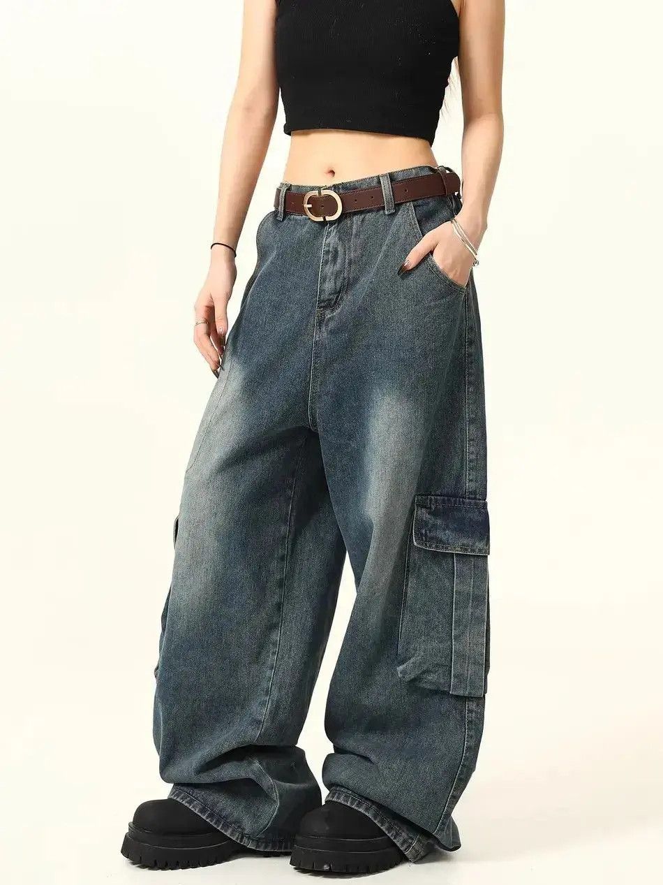 Japanese Brand Loose wide leg multi pocket jeans Size US 32 / EU 48 - 5 Thumbnail