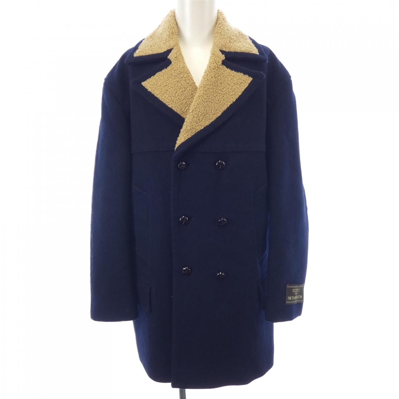 Gucci Gucci Gucci Peacoat Wool Coat Leather Outerwear 715539ZAKY1 DUTY FREE for USA Size ONE SIZE - 1 Thumbnail