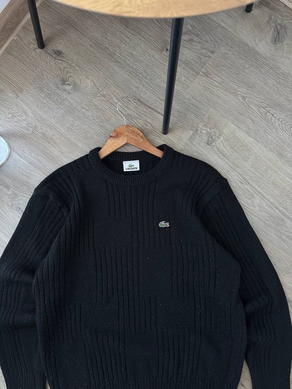 Lacoste × Vintage Vintage Lacoste Wool Black Ribbed Sweater Size US L / EU 52-54 / 3 - 7 Thumbnail