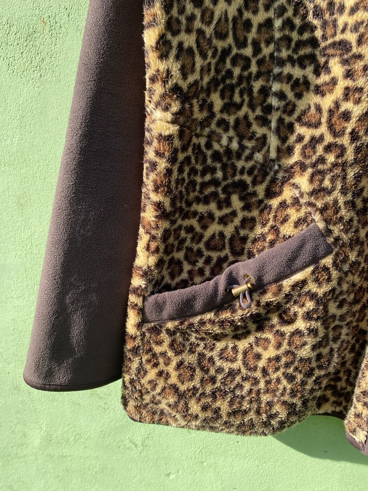 Vintage Crocodile Leopard Sherpa Fleece Jacket Y2K Cozy Outerwear Size ONE SIZE - 5 Thumbnail