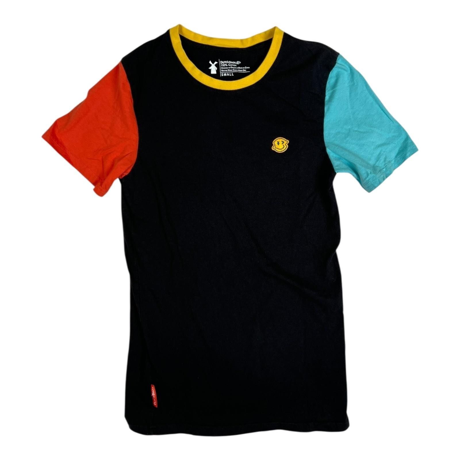 Other Dutch Bros T-Shirt Women's Small Black Colorblock Smiley Fac Size S / US 4 / IT 40 - 1 Thumbnail