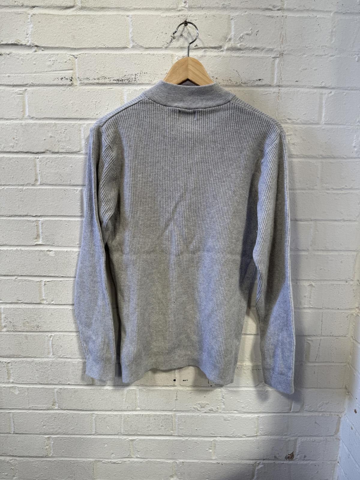 NEXT Next Grey Ribbed Knit Zip-Up Sweater with Pockets, Size M Size M / US 6-8 / IT 42-44 - 1 Thumbnail