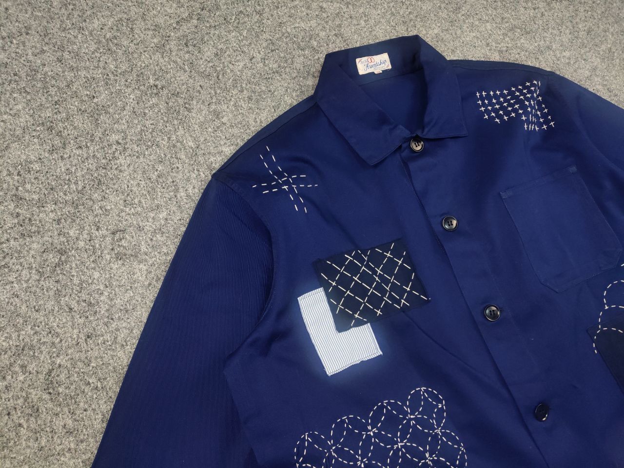 Japanese Brand Vintage 80's Friendship French Chore Sashiko Jacket Yohji Size US L / EU 52-54 / 3 - 5 Thumbnail