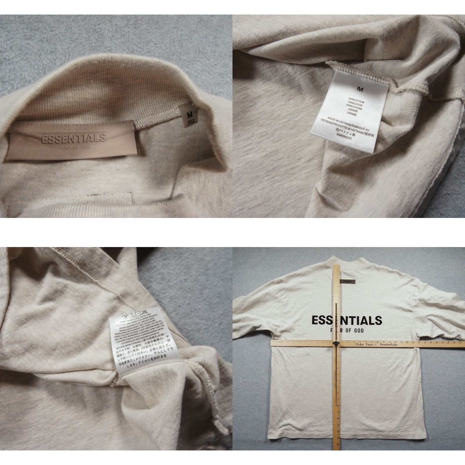 Fear of God Fear of God Essentials Shirt Mens Medium Gray Oversized Long Sleeve Mock Neck Size US M / EU 48-50 / 2 - 8 Thumbnail