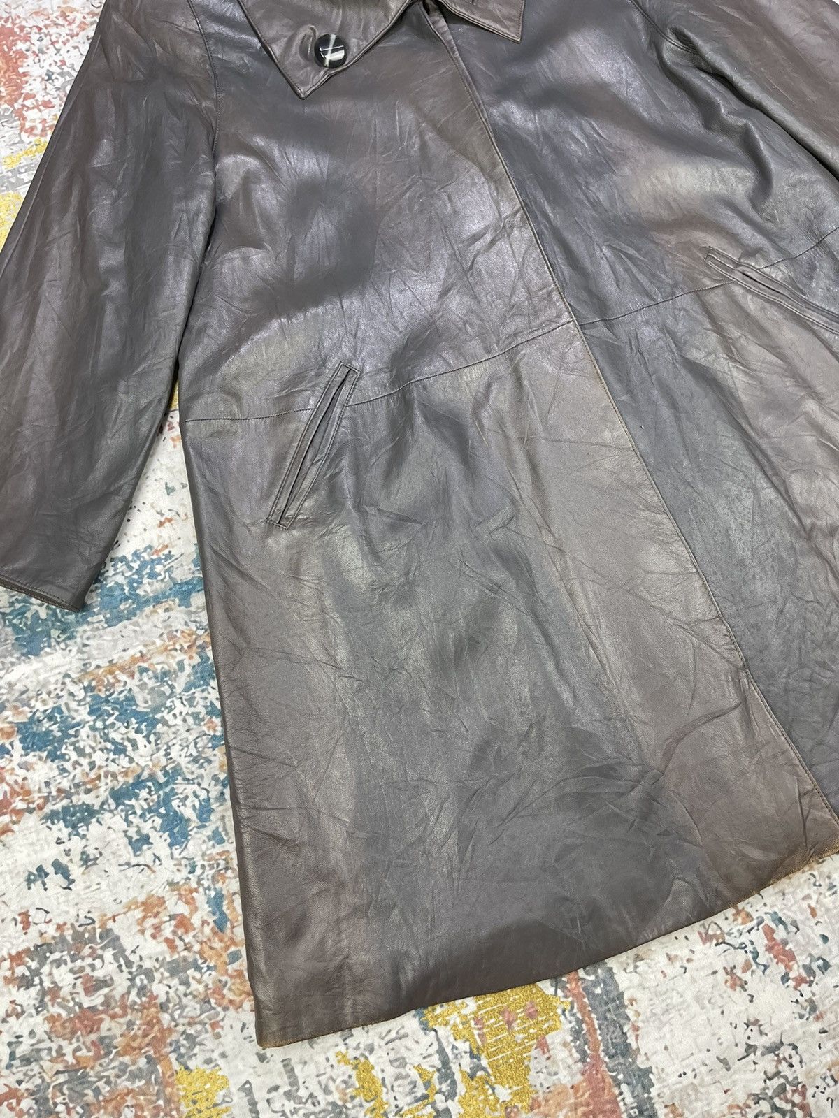 Tete Homme Vtg Katoh Kazutaka Distressed Leather Coats Size M / US 6-8 / IT 42-44 - 4 Thumbnail