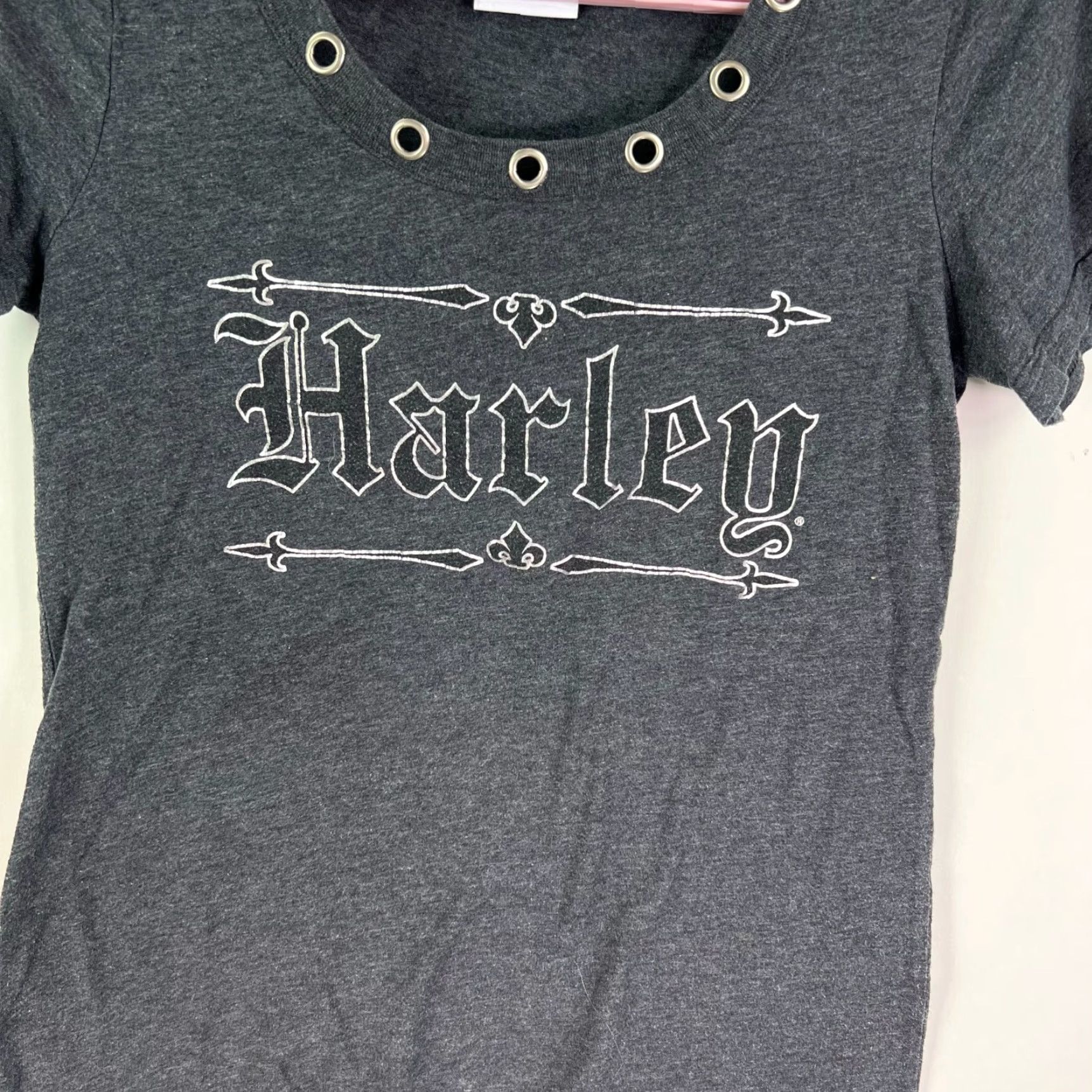 Harley Davidson Harley-Davidson Short Sleeve T-Shirt Cozumel Steel Chain Wpmens Size S Gray Size S / US 4 / IT 40 - 2 Thumbnail