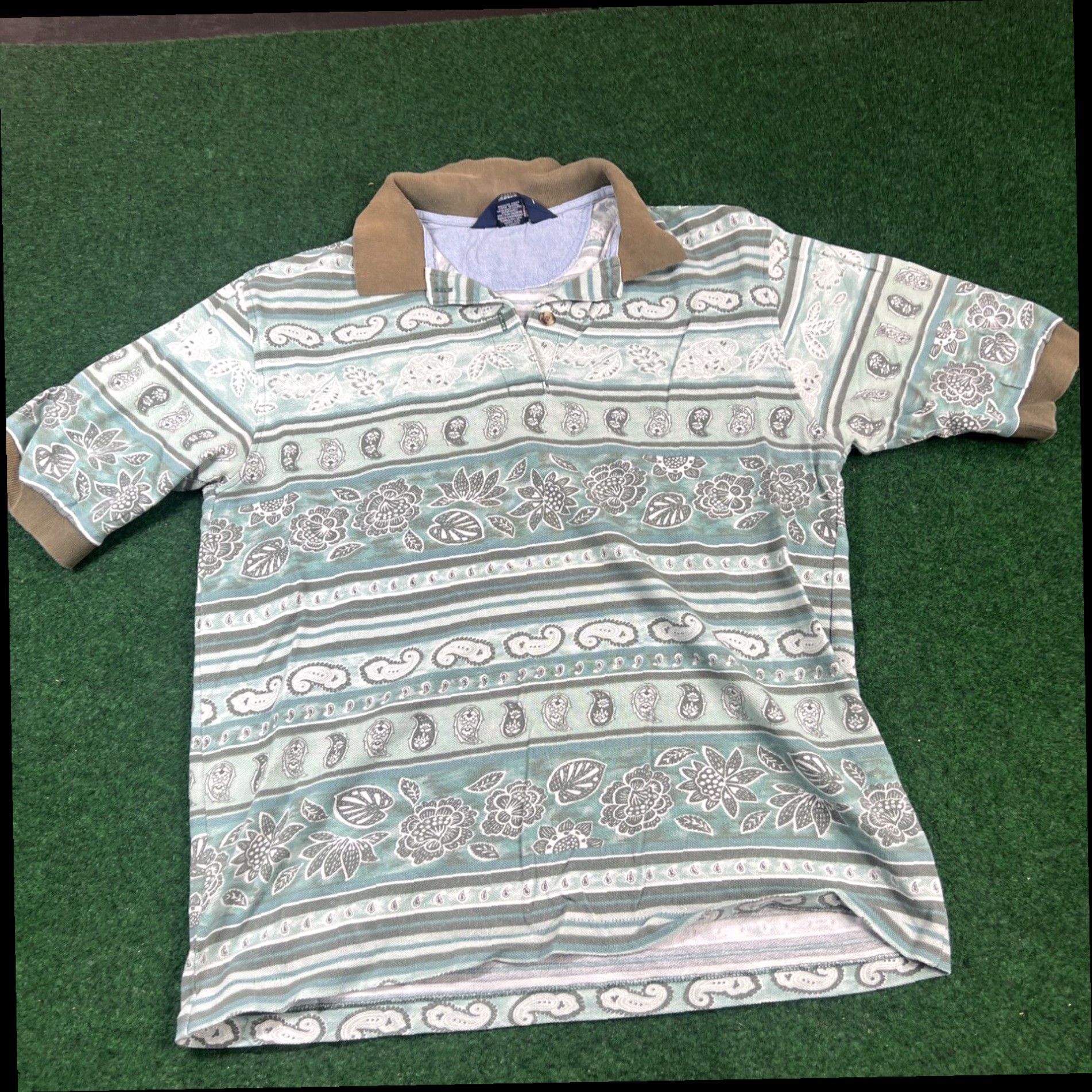 Vintage LANDS END Beach Sea Shells Floral Polo- T Shirt S 8-10 Size S / US 4 / IT 40 - 1 Thumbnail