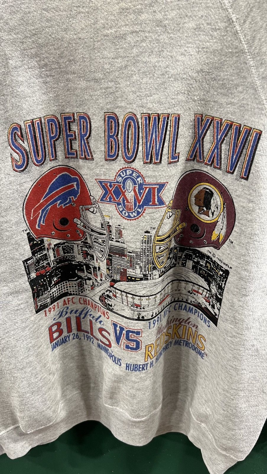 Tultex Vintage 1992 Super Bowl XXVI NFL Crewneck Tultex USA Size US L / EU 52-54 / 3 - 2 Thumbnail
