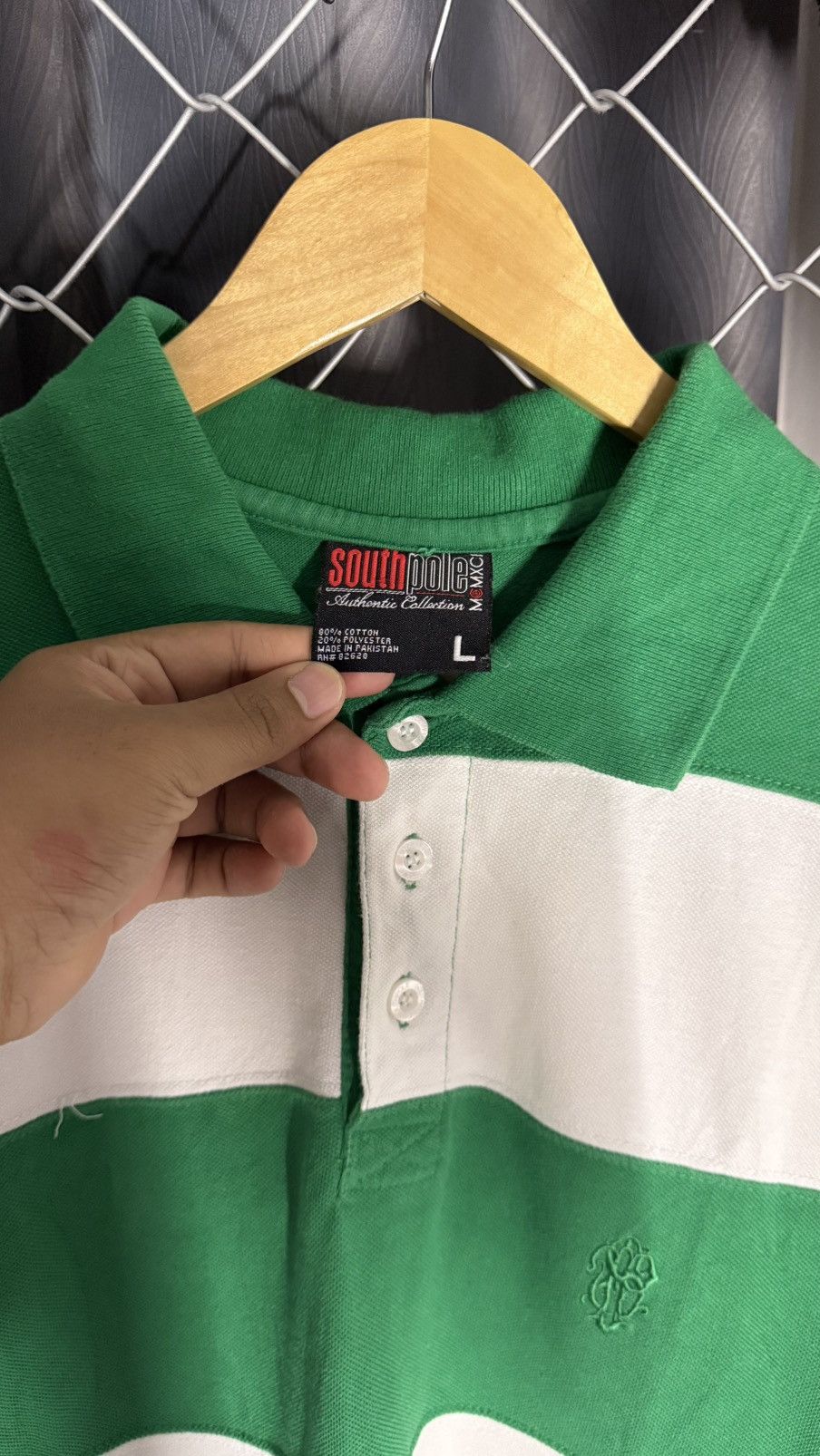 Southpole SOUTHPOLE POLO TEE STRIPE CHOLO HIPHOP THUG Size US L / EU 52-54 / 3 - 5 Thumbnail