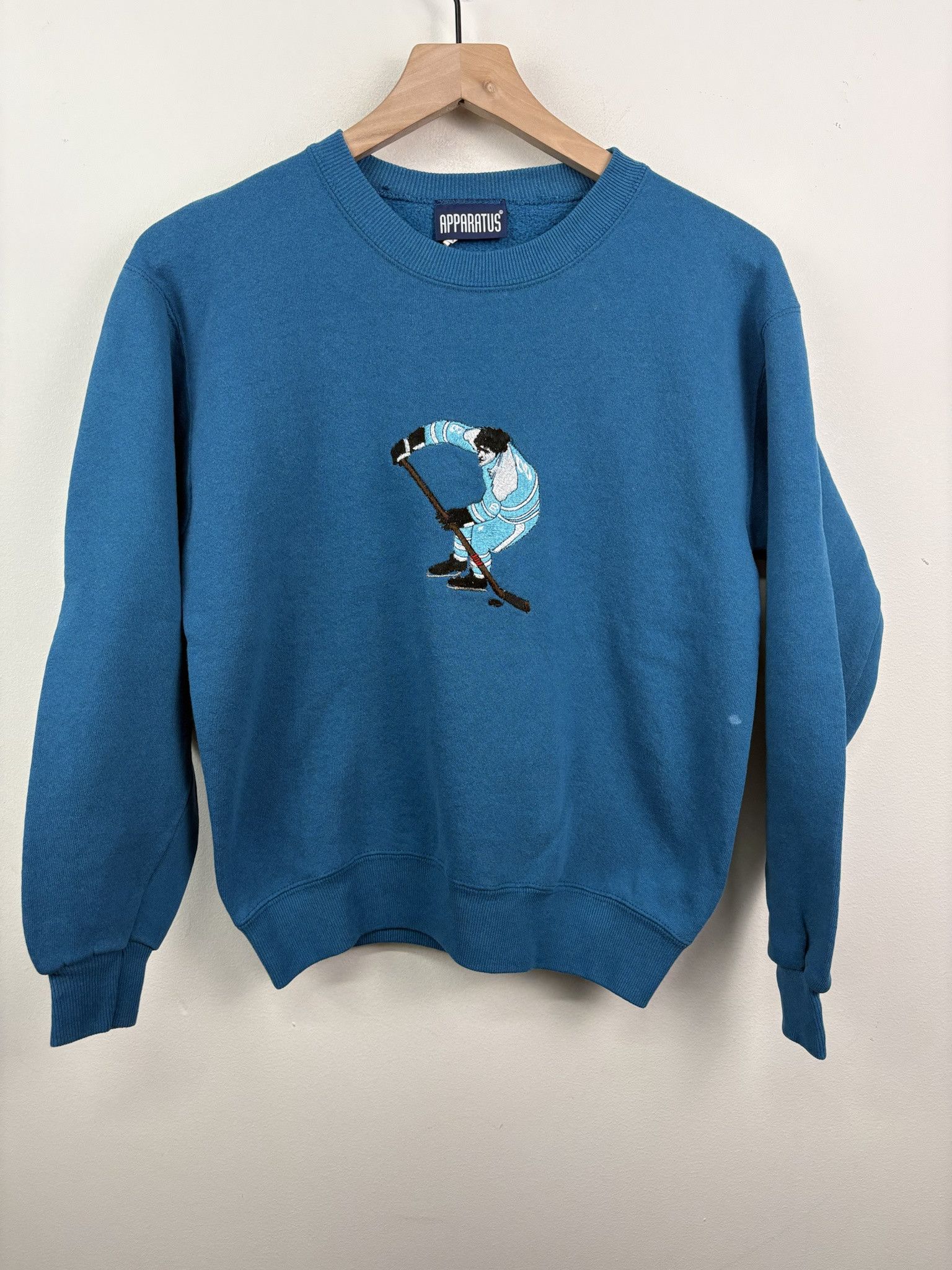 NHL × Vintage Vintage 90's Apparatus Embroidered Hockey Grandma Pullover Blue Crewneck Size L Size US L / EU 52-54 / 3 - 1 Thumbnail