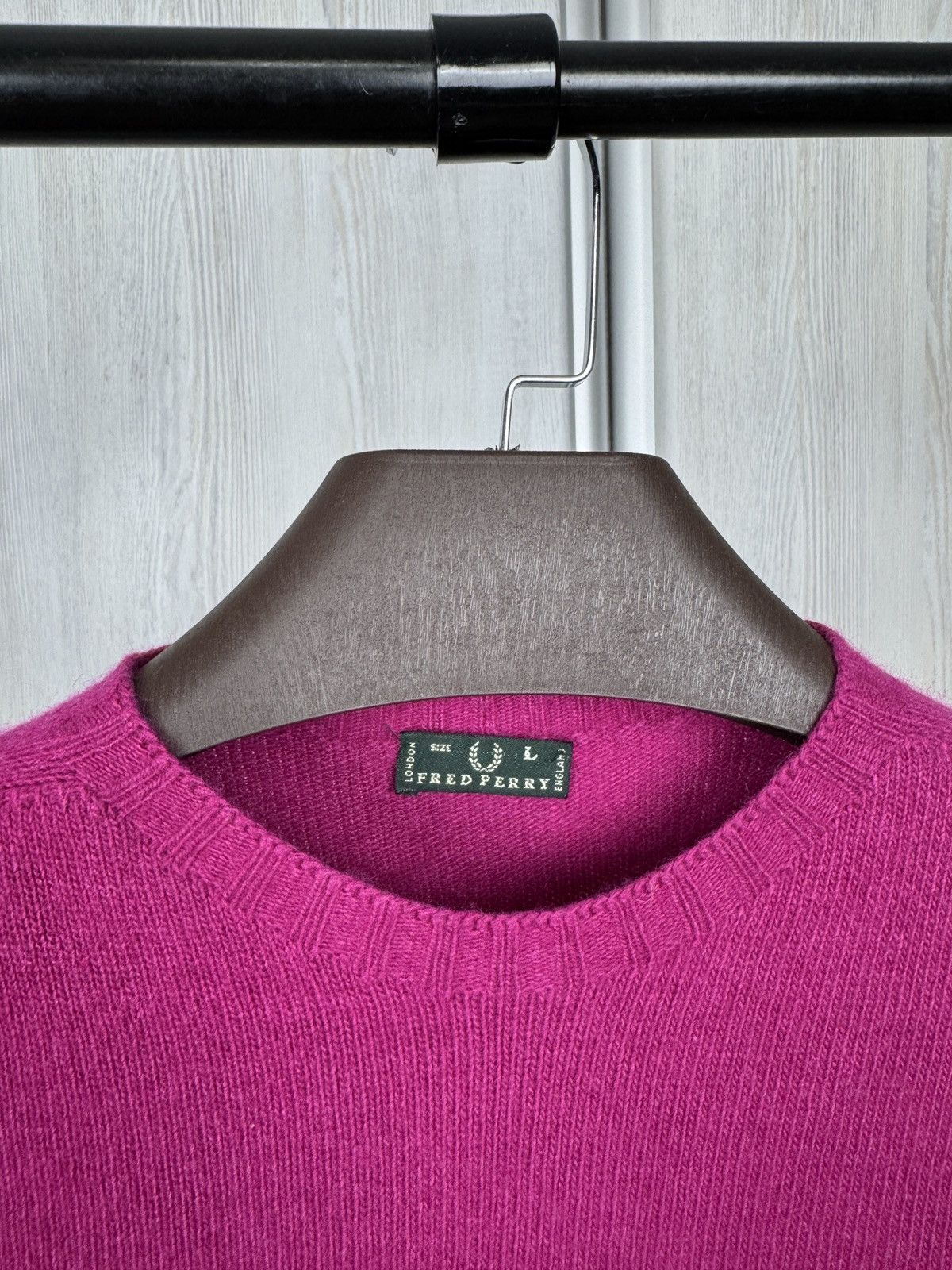 Fred Perry Fred Perry made in Italy Beta SPA wool cashmere pink sweater Size L / US 10 / IT 46 - 5 Thumbnail