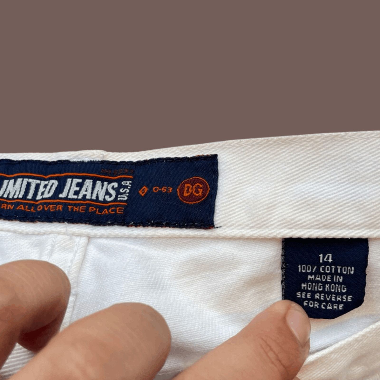 Vintage VTG Mini Skirt | Limited Jeans Lace-Up White | Y2K Retro Size 36" / US 14 / IT 50 - 5 Thumbnail
