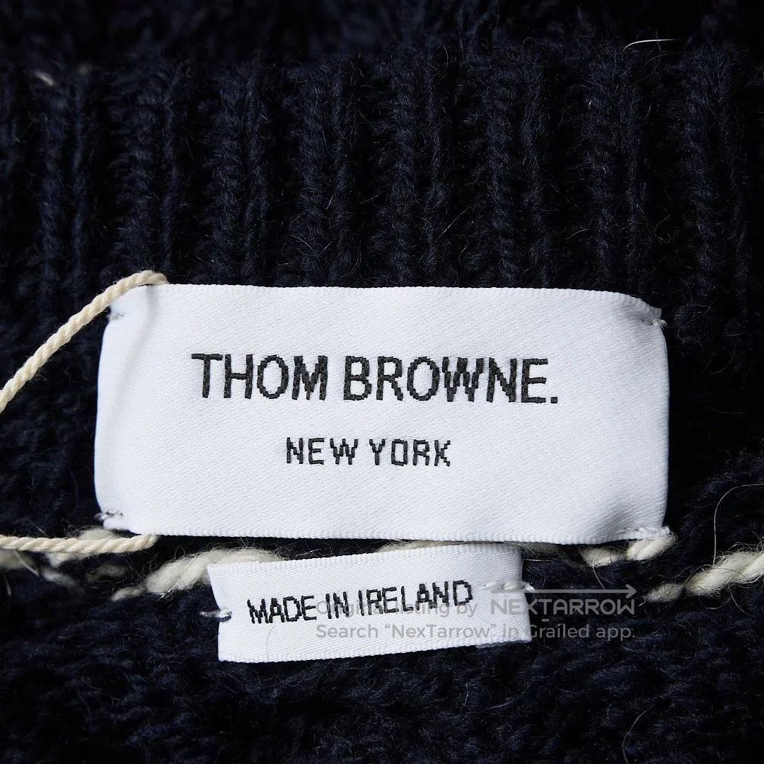Thom Browne Thom Browne Unisex Navy Cable-Knit Sweater. Size US M / EU 48-50 / 2 - 7 Thumbnail