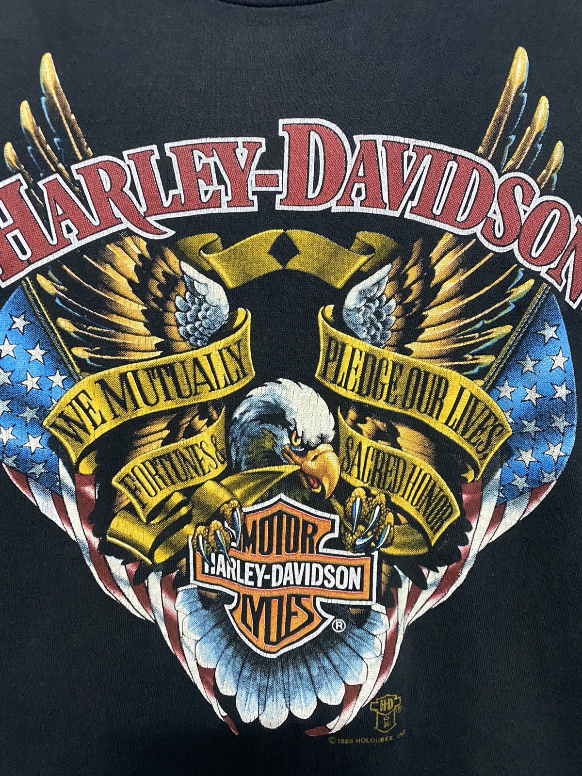 Harley Davidson × Vintage Vintage 1988 Harley Davidson Holoubek Pocket tees Size US M / EU 48-50 / 2 - 3 Thumbnail