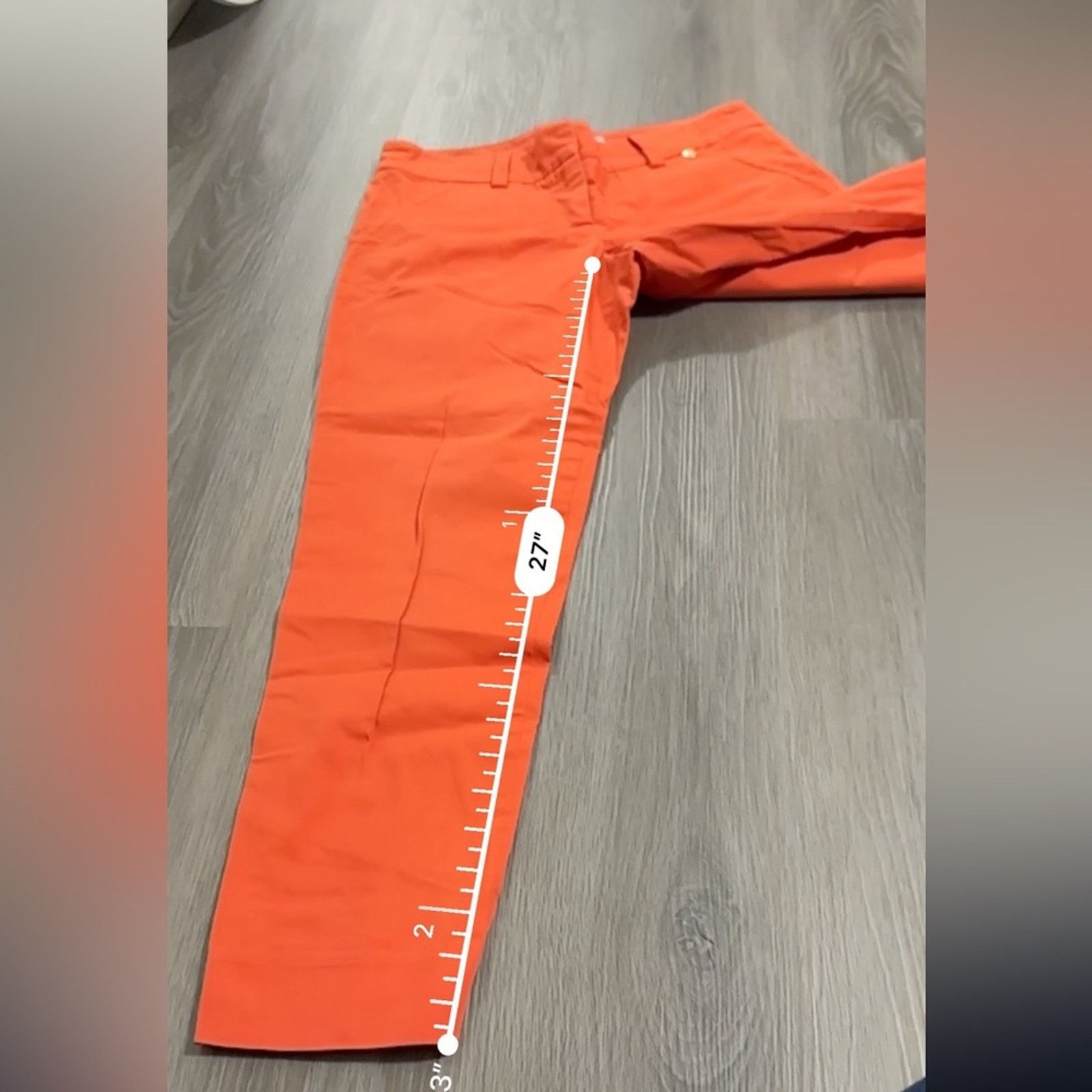 Trina Turk Trina Turk Bright Orange Mid Rise Straight Ankle Dress Pants Size 30" / US 8 / IT 44 - 12 Thumbnail